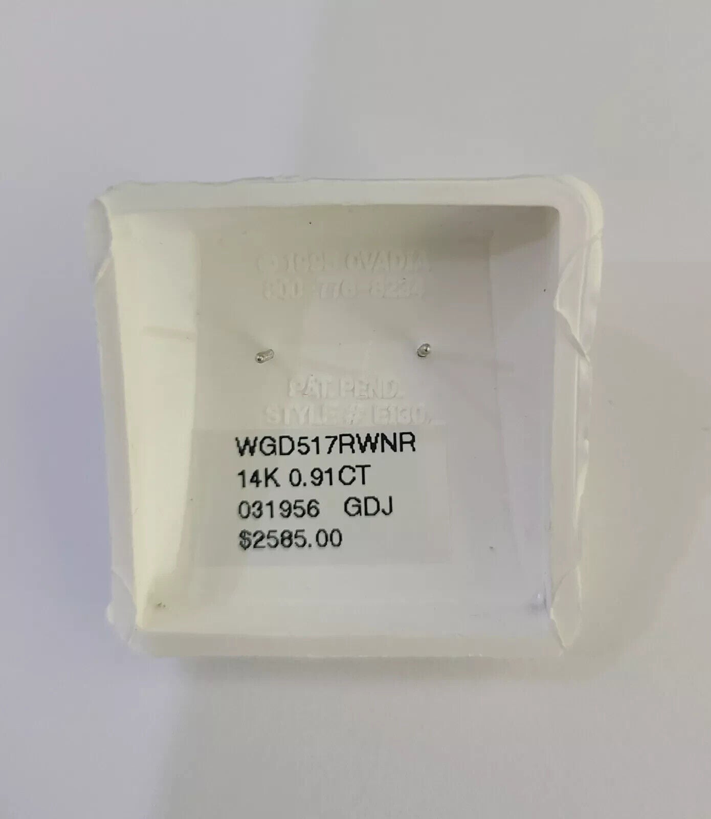 14k White Gold Stud Earring Real Solitaire Diamonds Screw - Back Women Men - GoldenlinQ