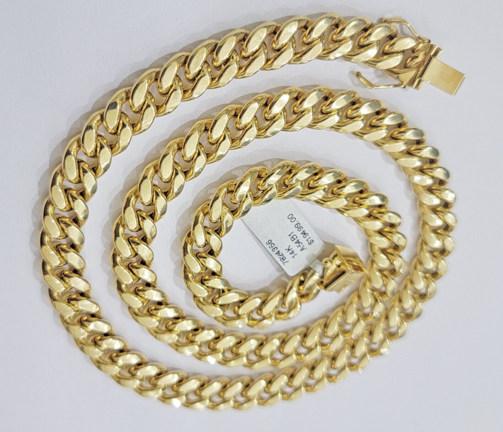 14k Yellow Gold 10mm Chain Miami Cuban Link Necklace 22" Men's Real 14 KT Gold - GoldenlinQ