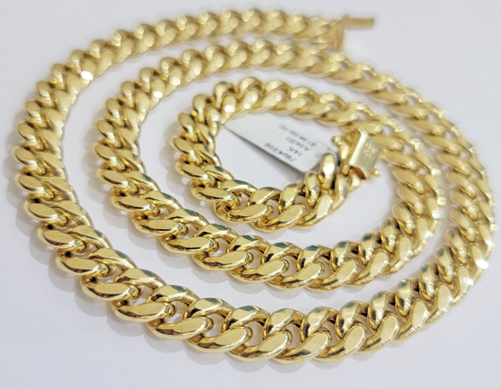 14k Yellow Gold 10mm Chain Miami Cuban Link Necklace 22" Men's Real 14 KT Gold - GoldenlinQ