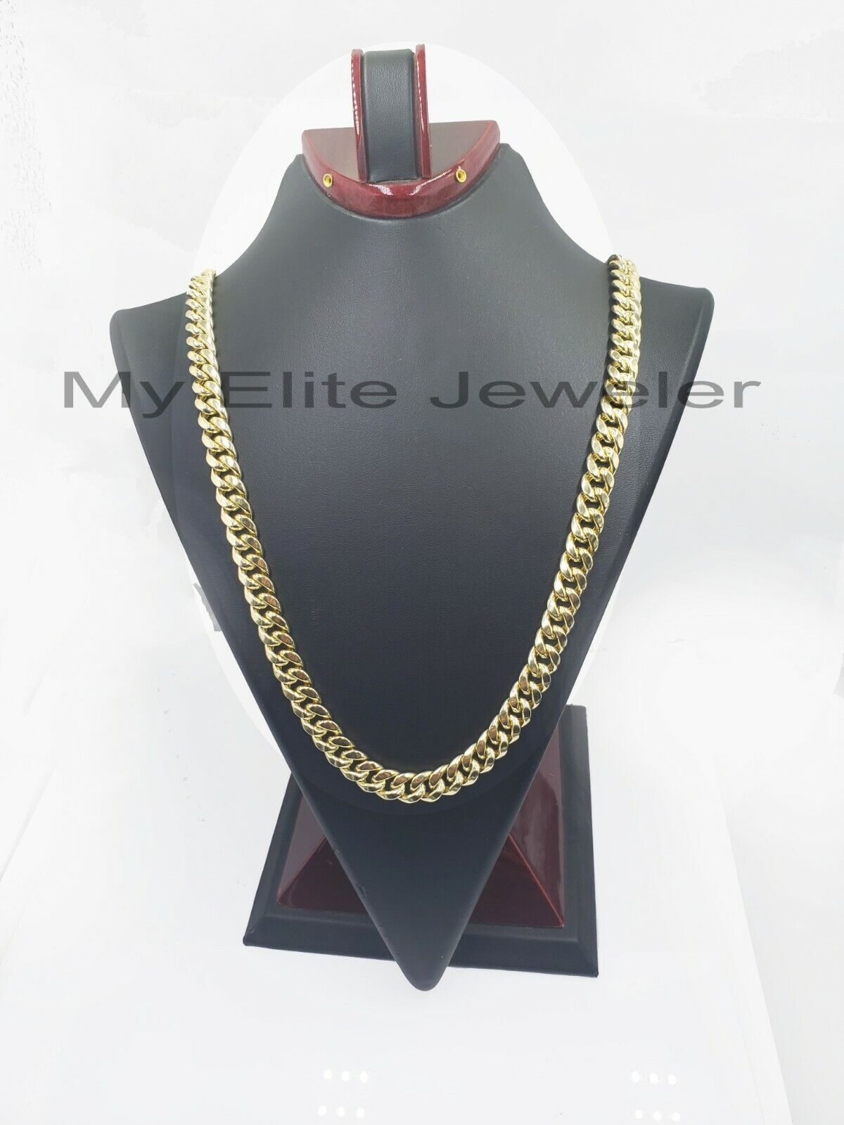 14k Yellow Gold 10mm Chain Miami Cuban Link Necklace 22" Men's Real 14 KT Gold - GoldenlinQ