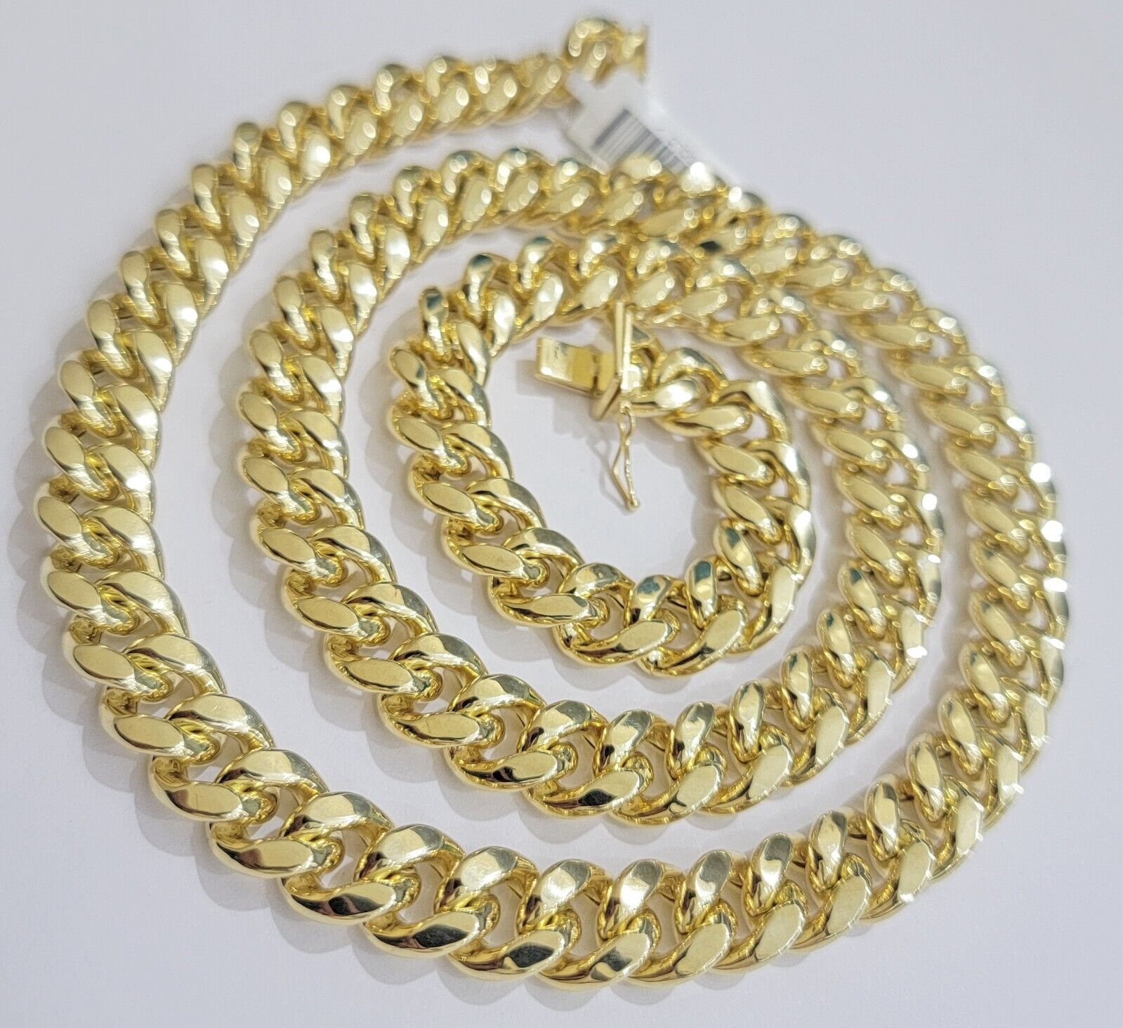 14k Yellow Gold 10mm Chain Miami Cuban Link Necklace 22" Men's Real 14 KT Gold - GoldenlinQ
