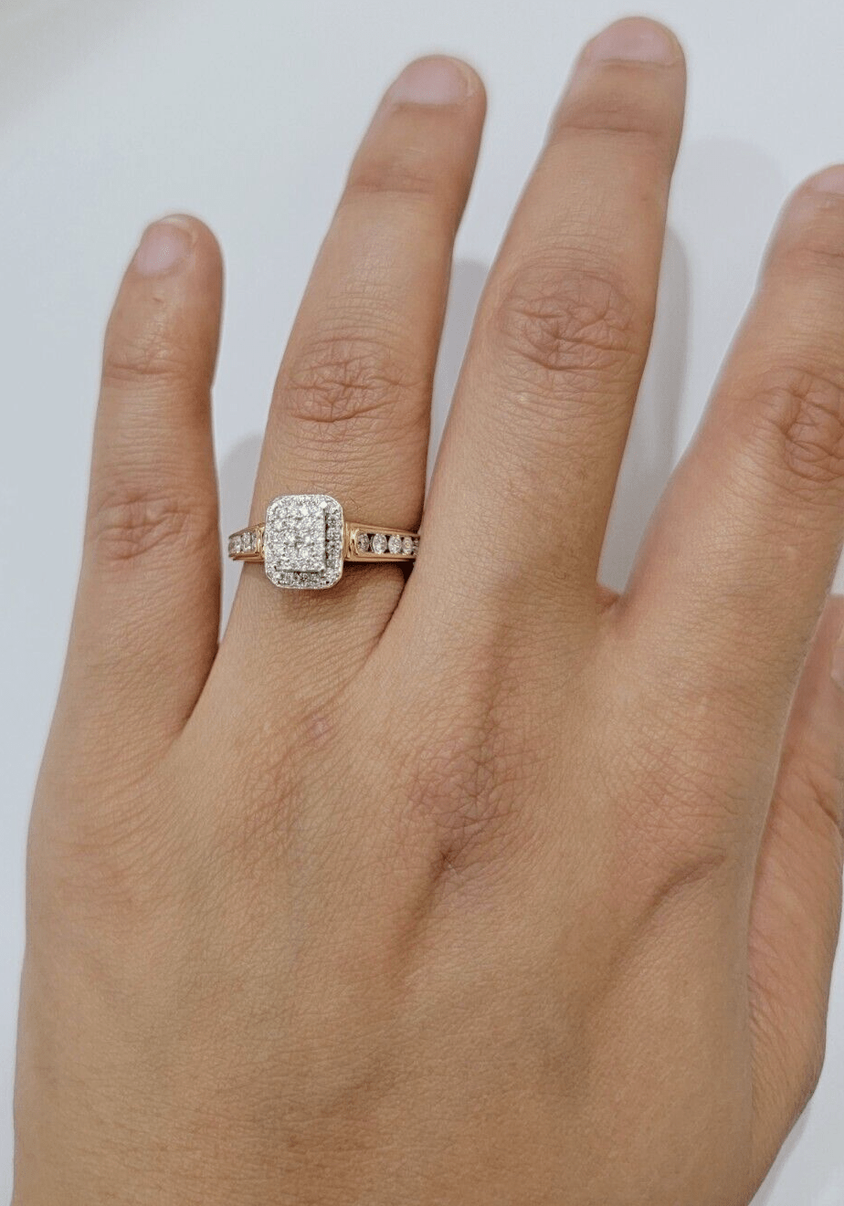 14k Yellow Gold 1.40CT Diamond Ring Band Ladies Trio Set Wedding Engagement SALE - GoldenlinQ