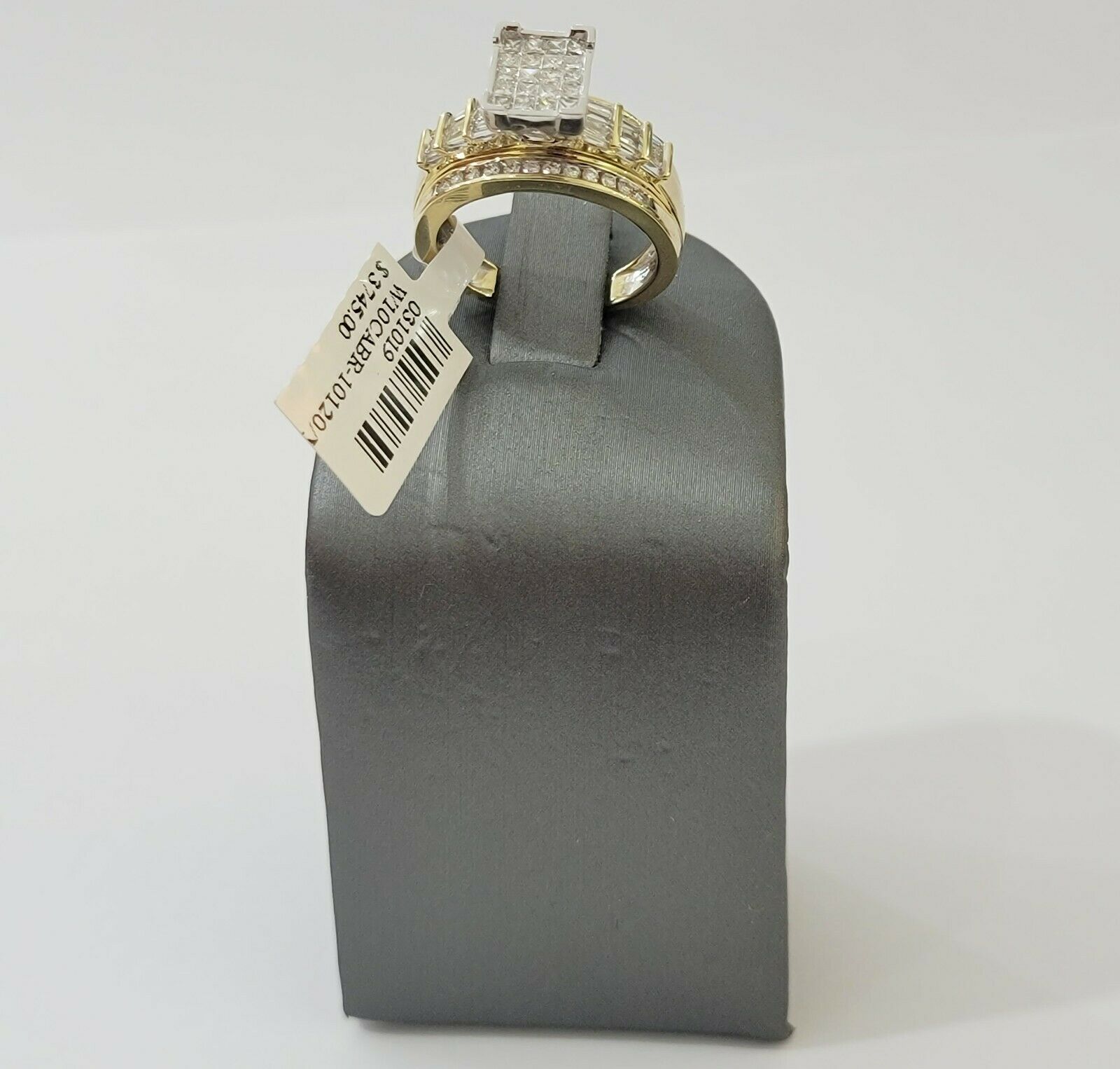 14k Yellow Gold 1CT Diamond Ladies Ring Princess Cut Baguette Round Diamd, Women - GoldenlinQ