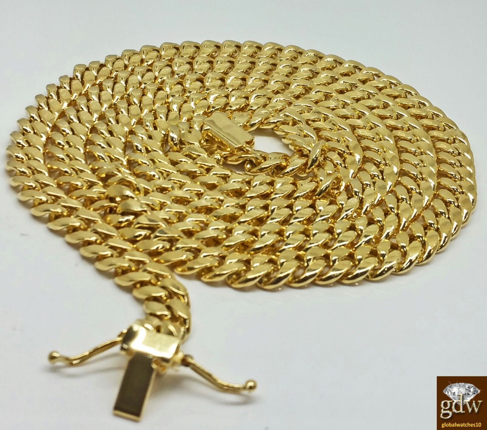 14k Yellow Gold 8mm Miami Cuban Link Chain Necklace 18" - 28" Inch Real 14KT Men's - GoldenlinQ