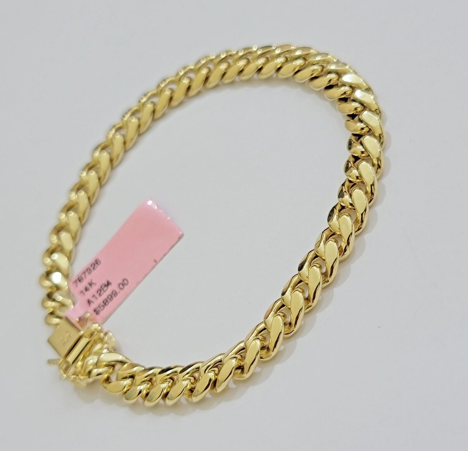 14k Yellow Gold Bracelet 8 Inch 7mm Miami Cuban Link With Box Lock REAL 14KT - GoldenlinQ