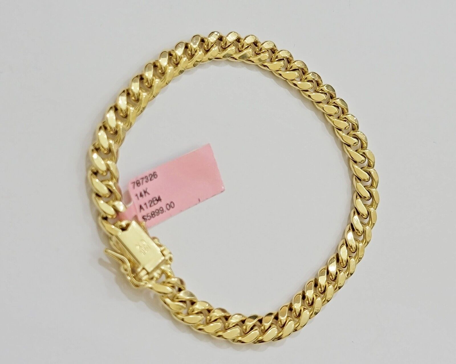 14k Yellow Gold Bracelet 8 Inch 7mm Miami Cuban Link With Box Lock REAL 14KT - GoldenlinQ