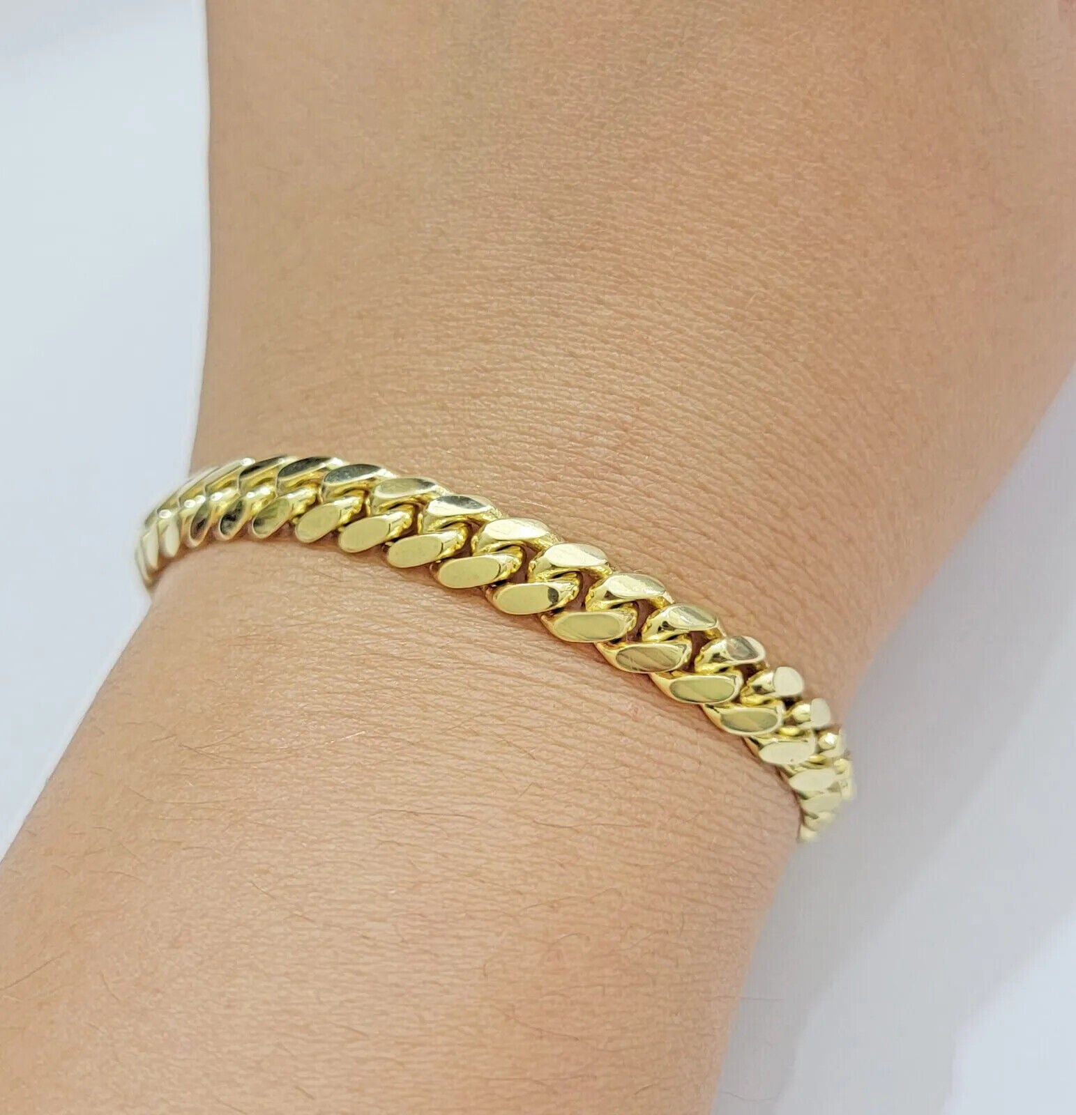 14k Yellow Gold Bracelet Miami Cuban Link 6mm - 10 mm 7.5 - 9 Inch REAL 14kt SOLID - GoldenlinQ