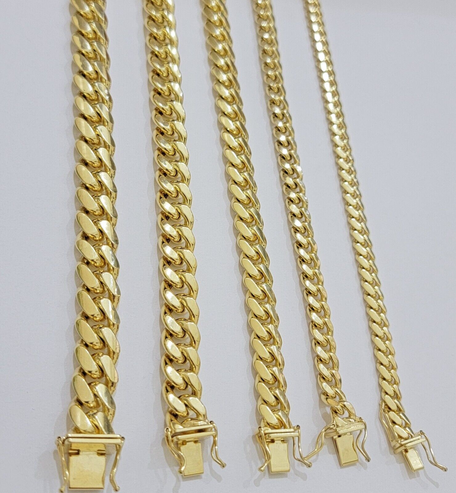 14k Yellow Gold Bracelet Miami Cuban Link 6mm - 10 mm 7.5 - 9 Inch REAL 14kt SOLID - GoldenlinQ