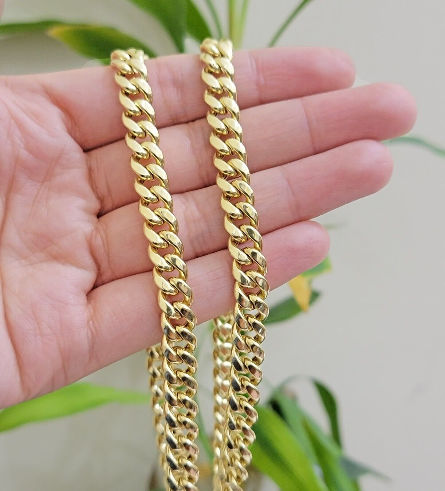 14k Yellow Gold Chain 18 Inch 8mm Miami Cuban Link Men Women Necklace REAL 14KT - GoldenlinQ