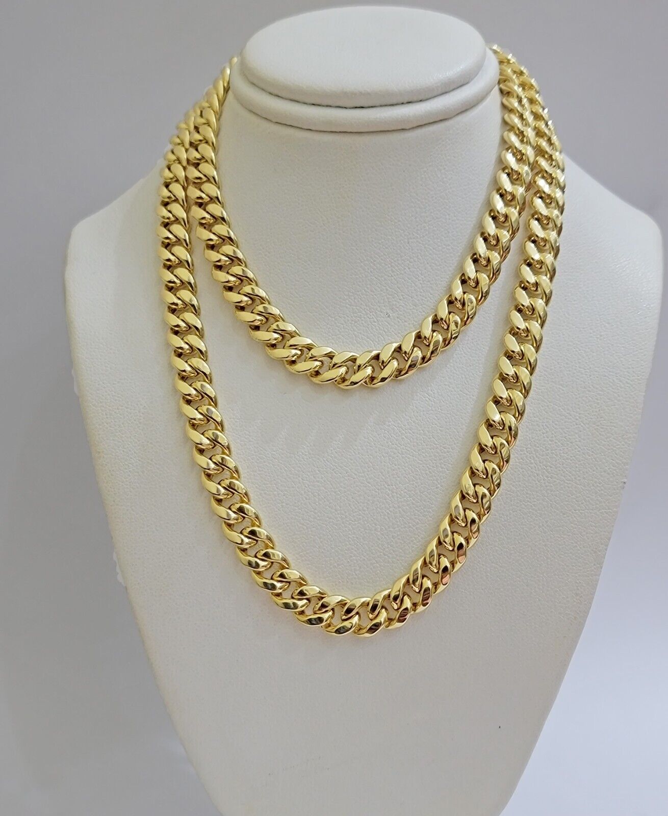 14k Yellow Gold Chain 22 Inch 8mm Miami Cuban Link Men Women Necklace REAL 14KT - GoldenlinQ