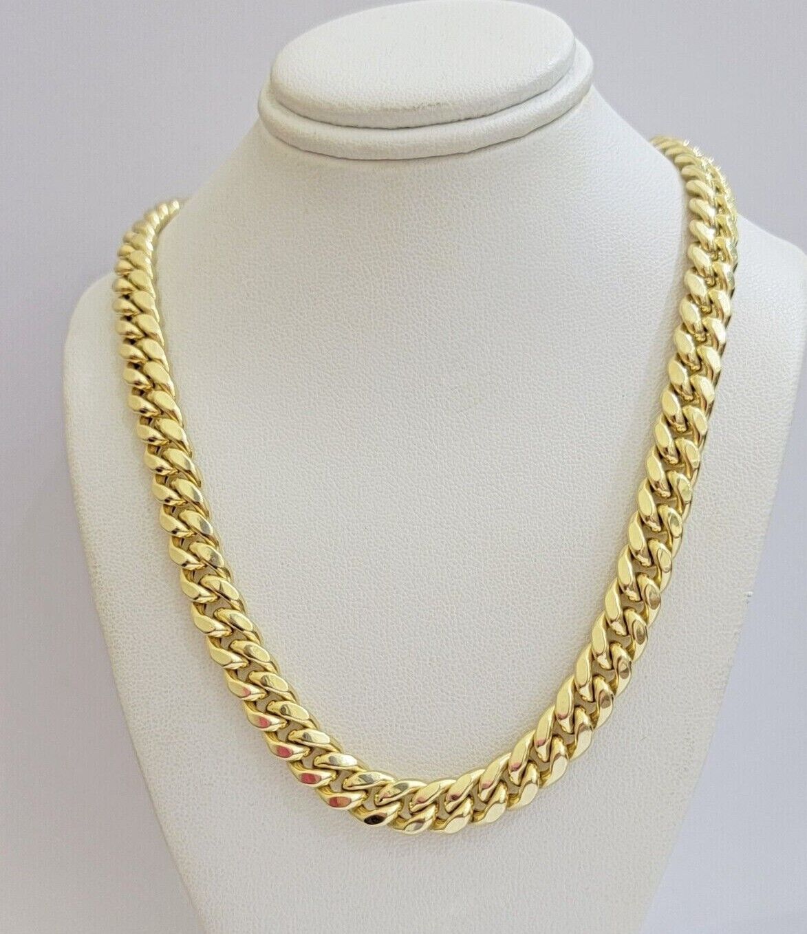 14k Yellow Gold Chain Miami Cuban Link Necklace 9mm 18 - 30 Inch Real 14KT Men's - GoldenlinQ