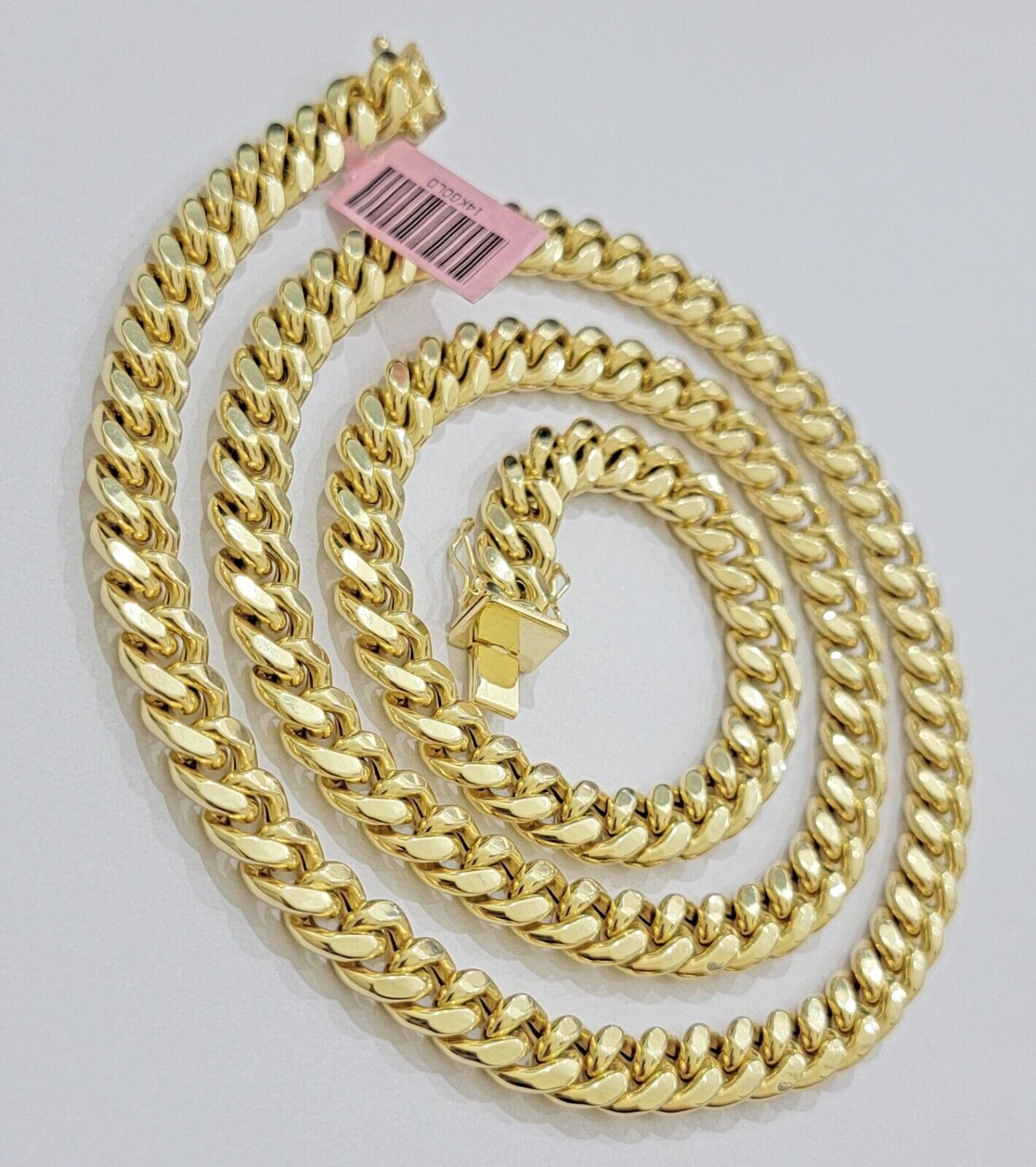 14k Yellow Gold Chain Miami Cuban Link Necklace 9mm 18 - 30 Inch Real 14KT Men's - GoldenlinQ