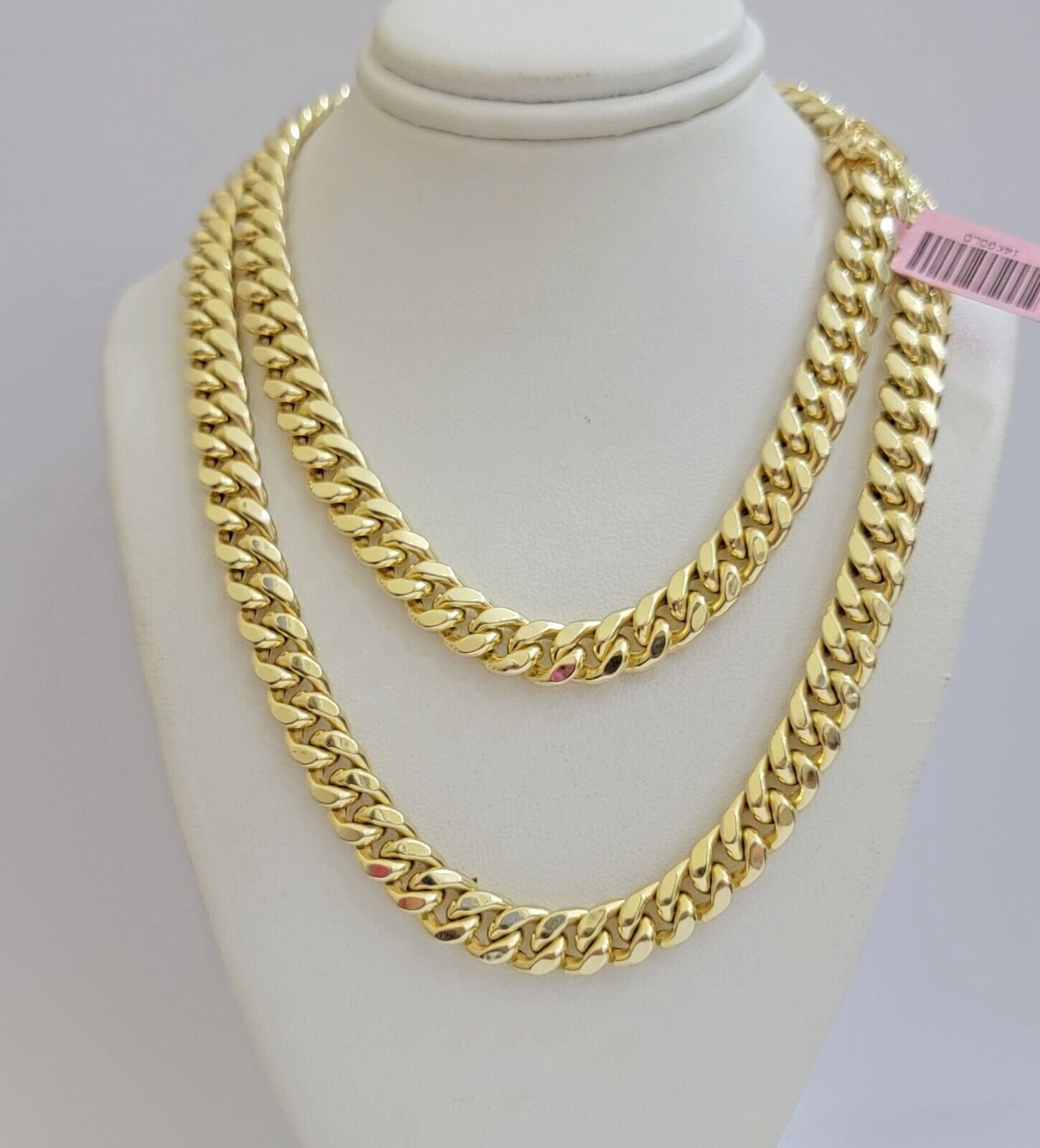 14k Yellow Gold Chain Miami Cuban Link Necklace 9mm 18 - 30 Inch Real 14KT Men's - GoldenlinQ