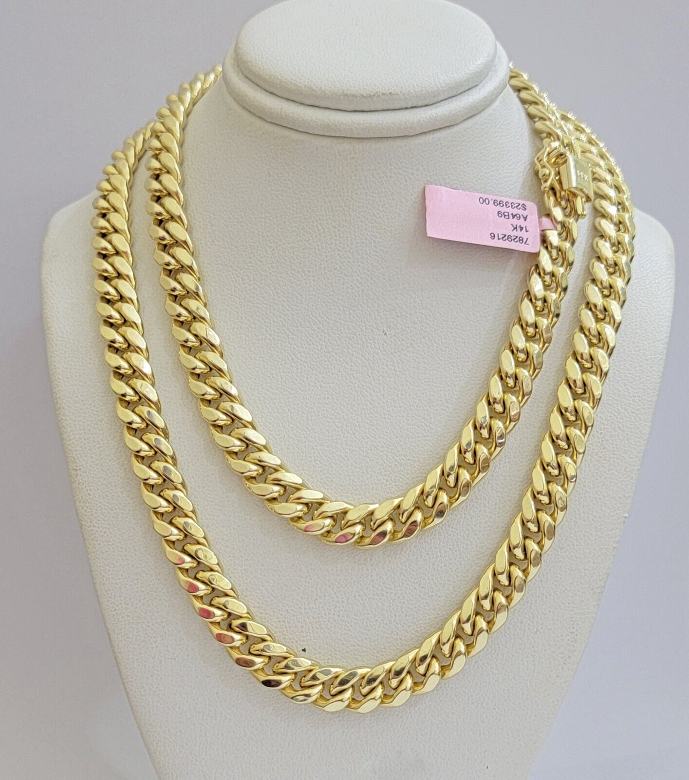 14k Yellow Gold Chain Miami Cuban Link Necklace 9mm 18 - 30 Inch Real 14KT Men's - GoldenlinQ
