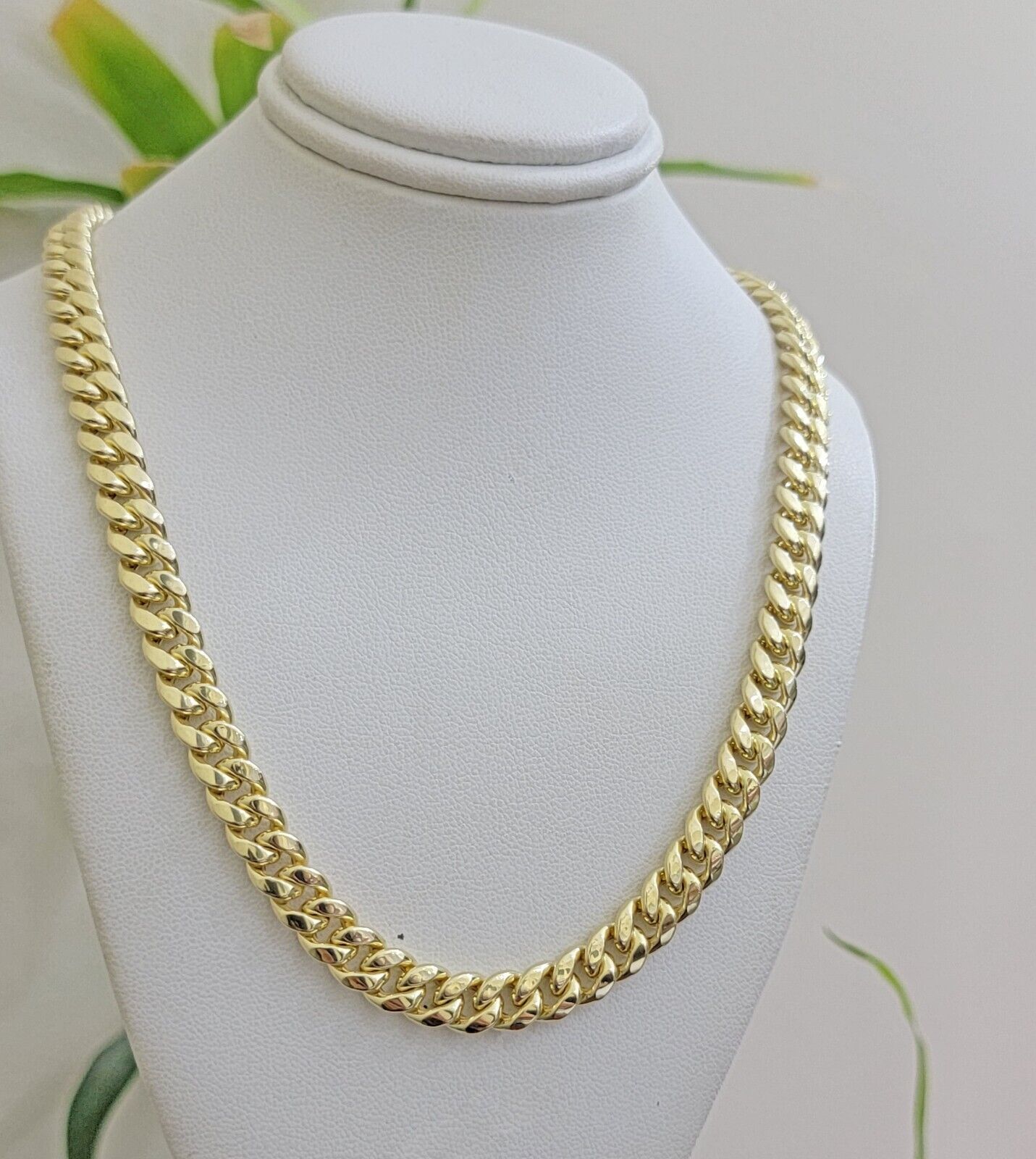 14k Yellow Gold Chain Necklace 8mm Miami Cuban Link 20 - 30 Inch REAL 14KT MEN'S - GoldenlinQ
