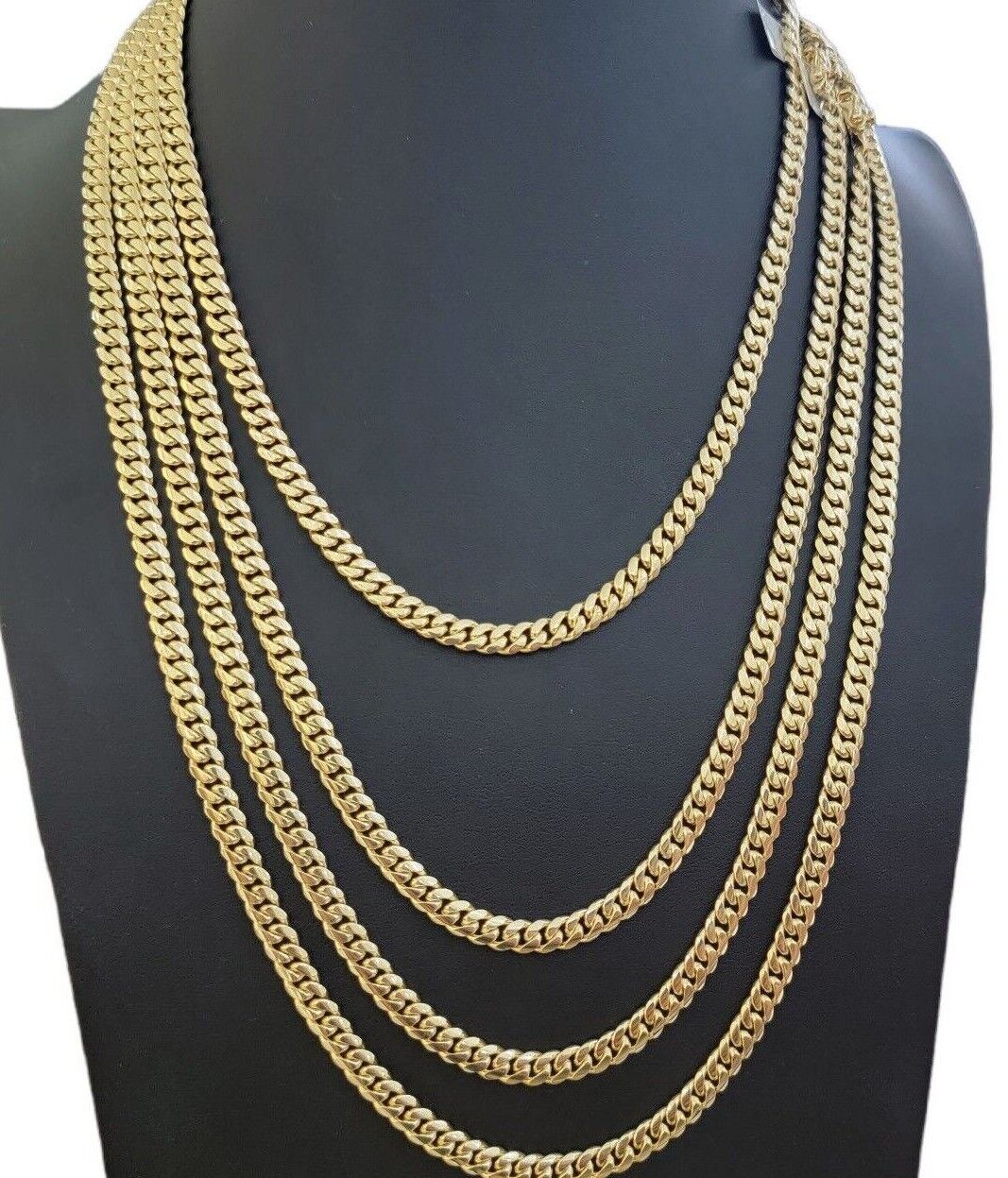 14k Yellow Gold Chain Necklace Miami Cuban Solid Link 6mm 20" - 30" REAL 14KT Men - GoldenlinQ
