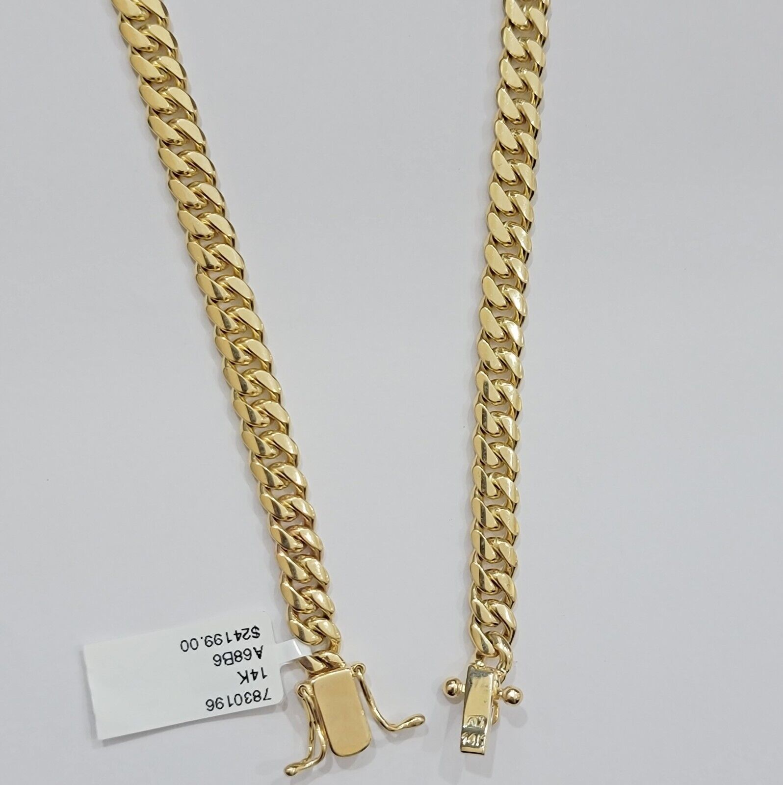 14k Yellow Gold Chain Necklace Miami Cuban Solid Link 6mm 20" - 30" REAL 14KT Men - GoldenlinQ