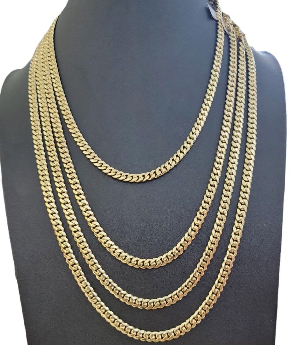 14k Yellow Gold Chain Necklace Miami Cuban Solid Link 6mm 20" - 30" REAL 14KT Men - GoldenlinQ