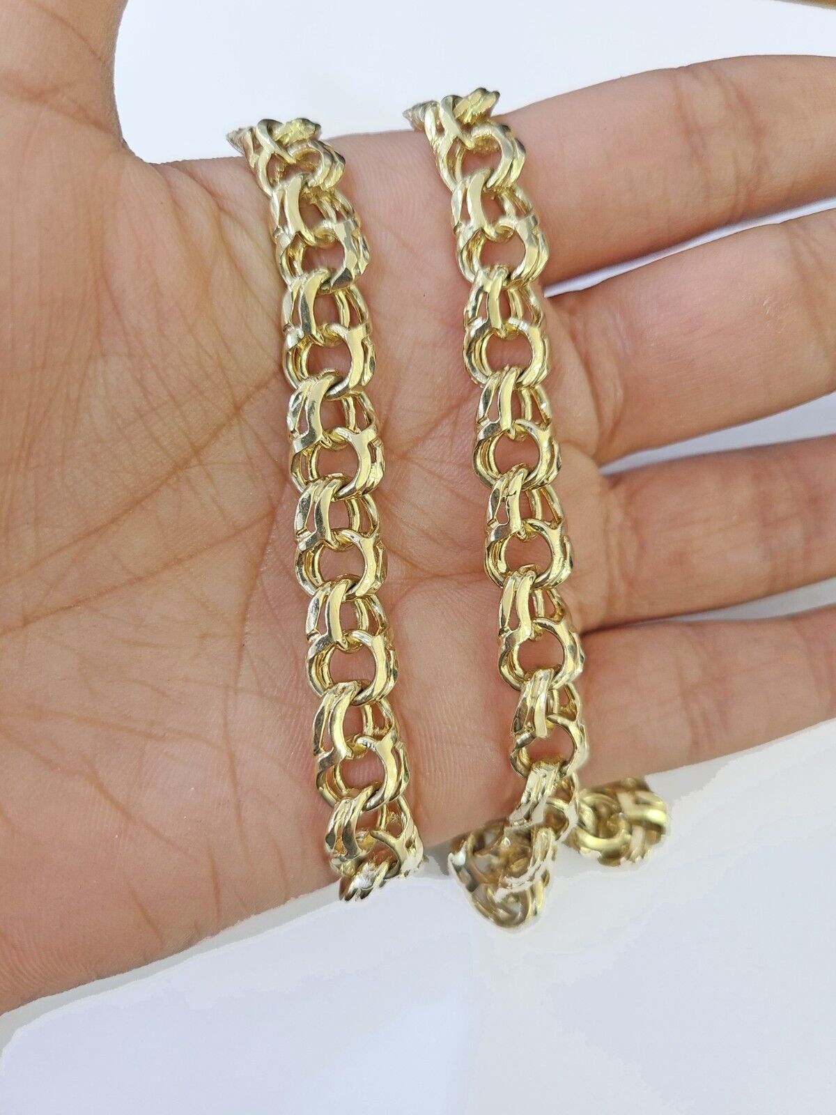 14k Yellow Gold Chino Link ID Necklace Chain 9mm 24Inch For Men's 14kt Gold - GoldenlinQ