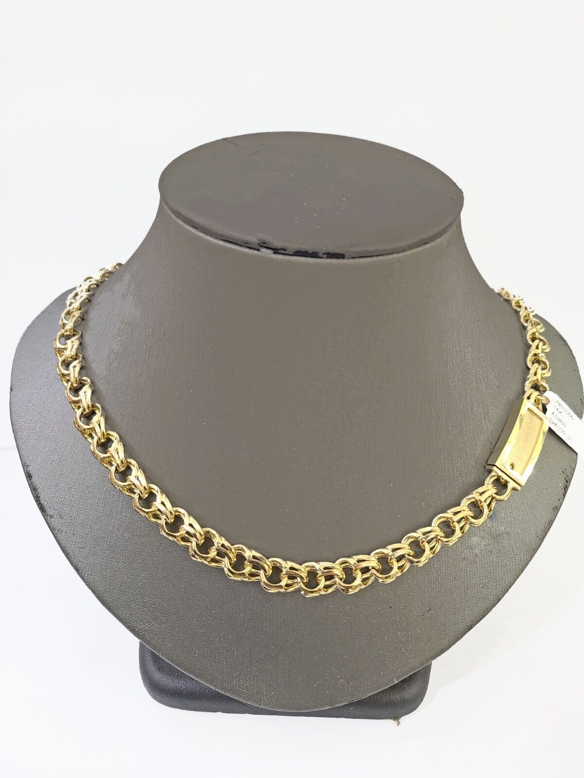 14k Yellow Gold Chino Link ID Necklace Chain 9mm 24Inch For Men's 14kt Gold - GoldenlinQ