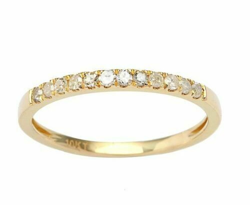 14k Yellow Gold Diamond Ladies Wedding band Ring Genuine Diamond Eternity Seting - GoldenlinQ