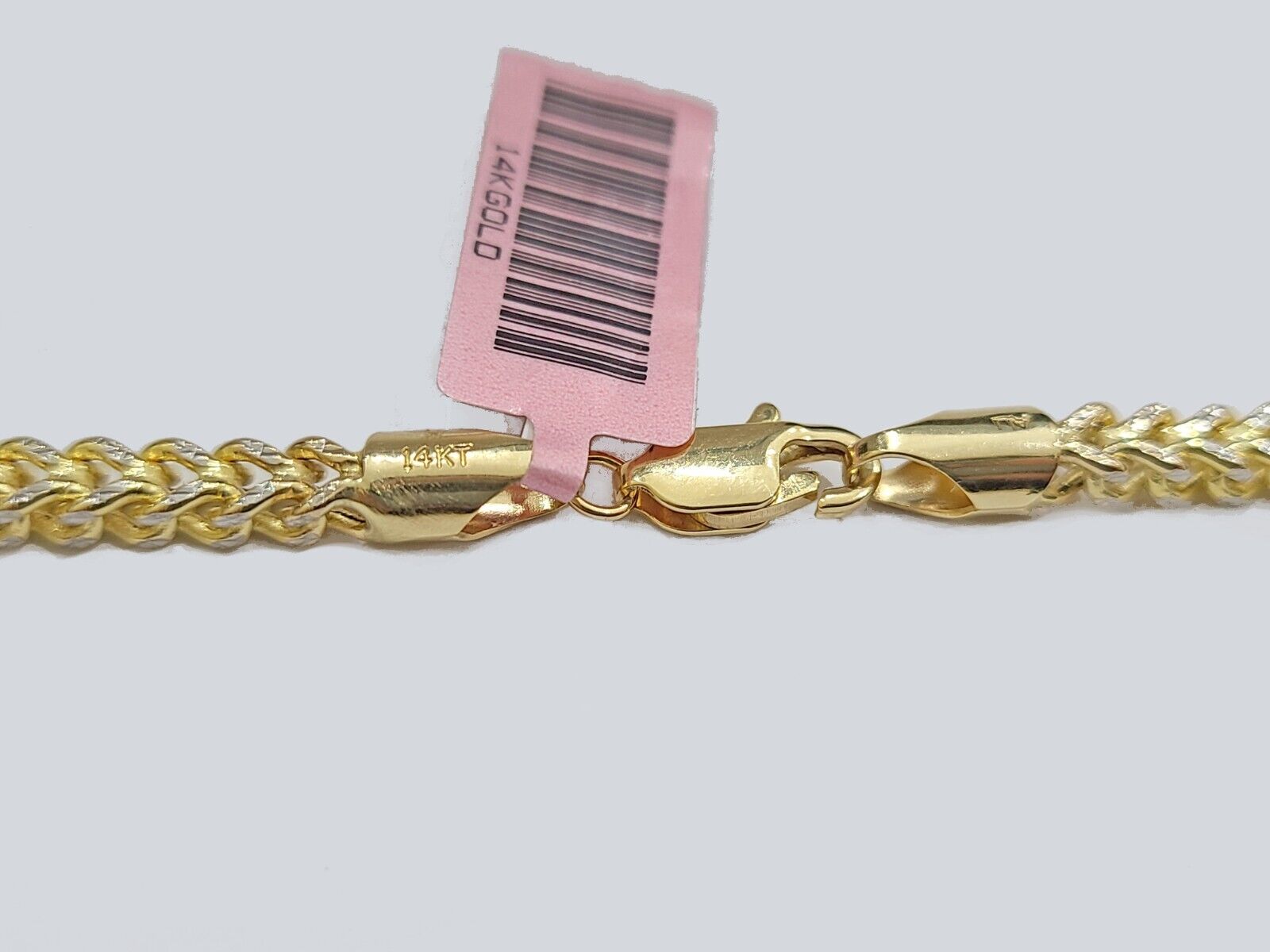 14k Yellow Gold Franco Chain Two - tone Necklace 4mm 18 Inch Diamond Cut 14kt SALE - GoldenlinQ