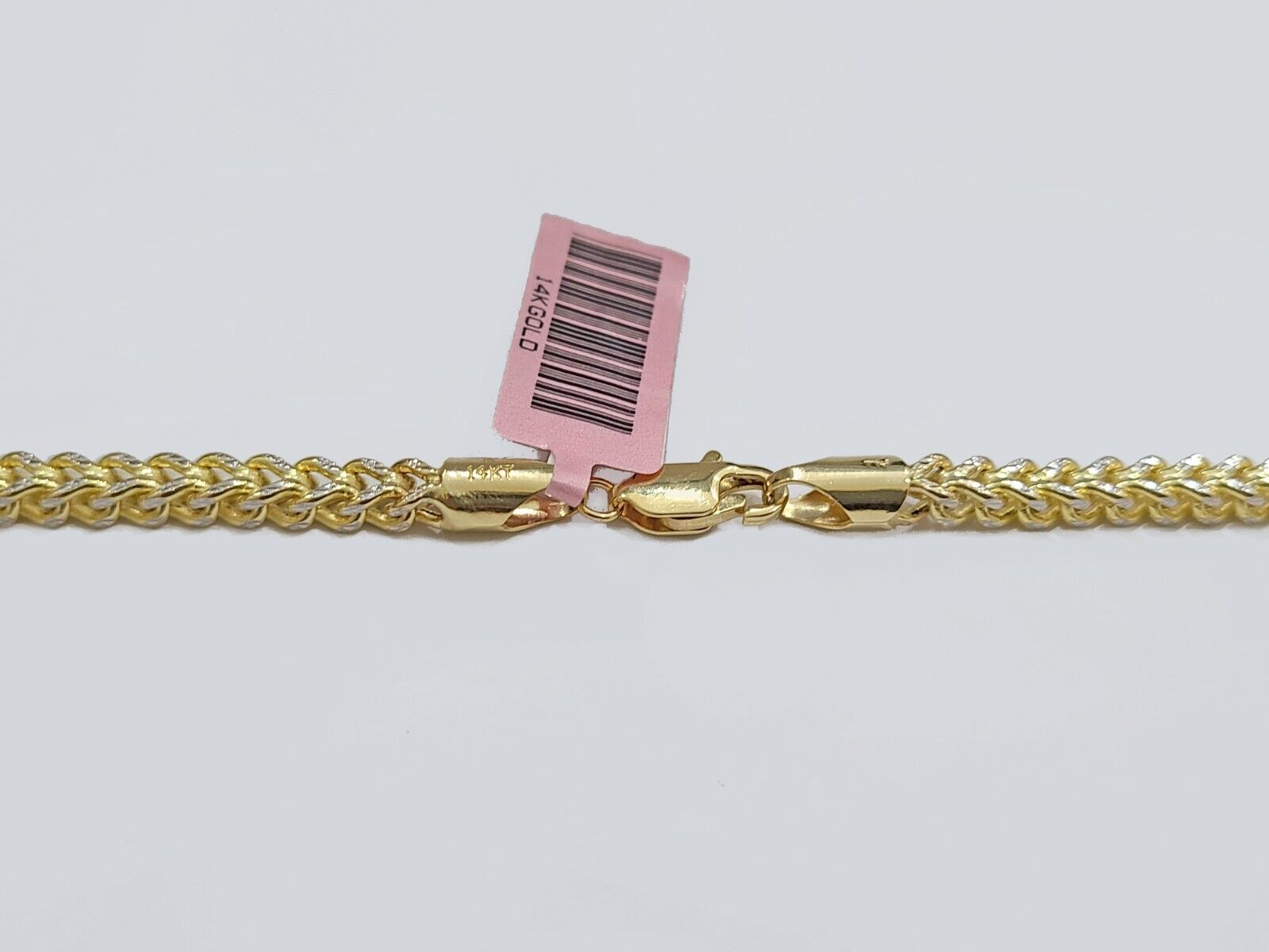 14k Yellow Gold Franco Chain Two - tone Necklace 4mm 18 Inch Diamond Cut 14kt SALE - GoldenlinQ