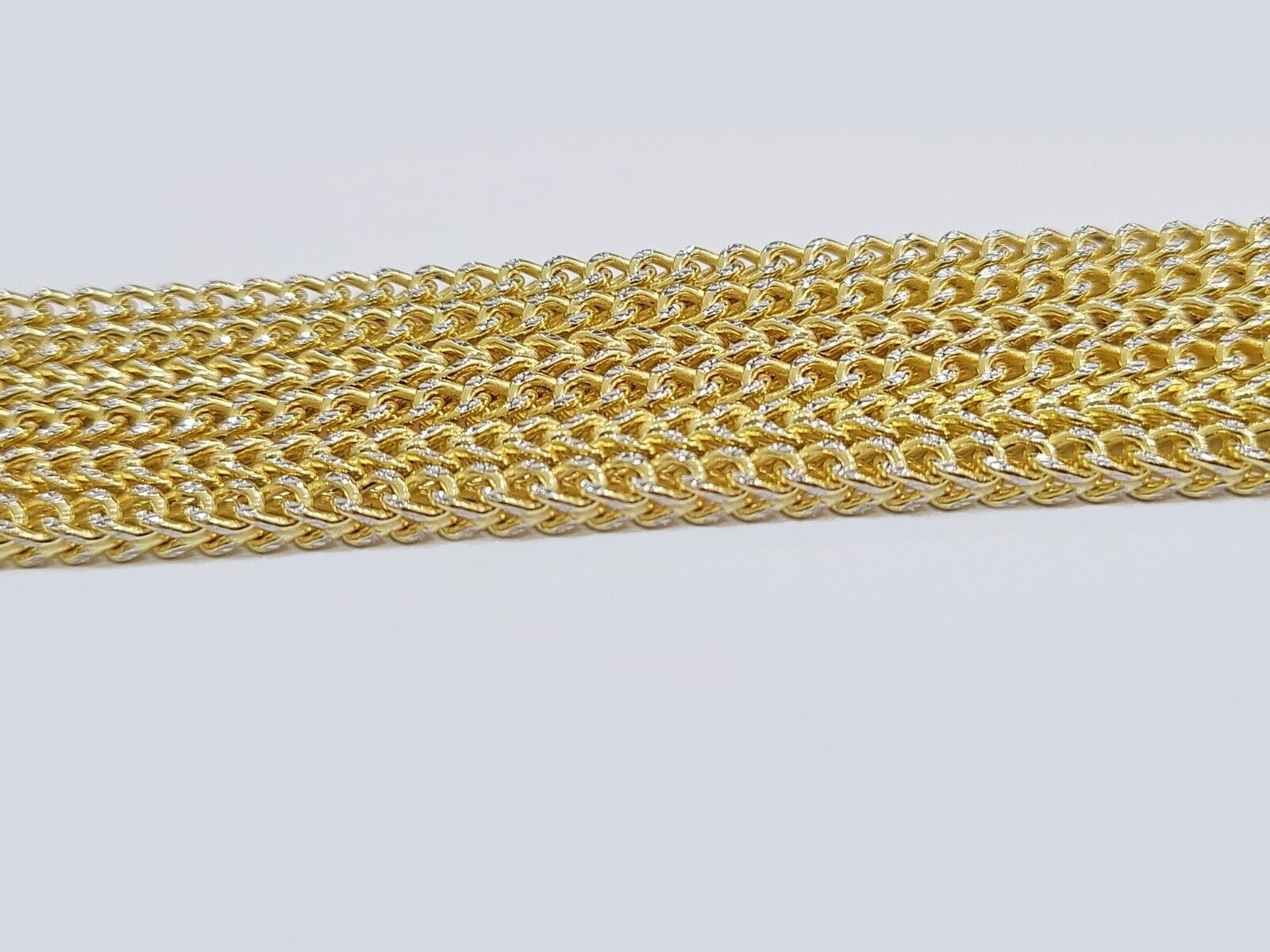 14k Yellow Gold Franco Chain Two - tone Necklace 4mm 24 Inch Diamond Cut 14kt SALE - GoldenlinQ