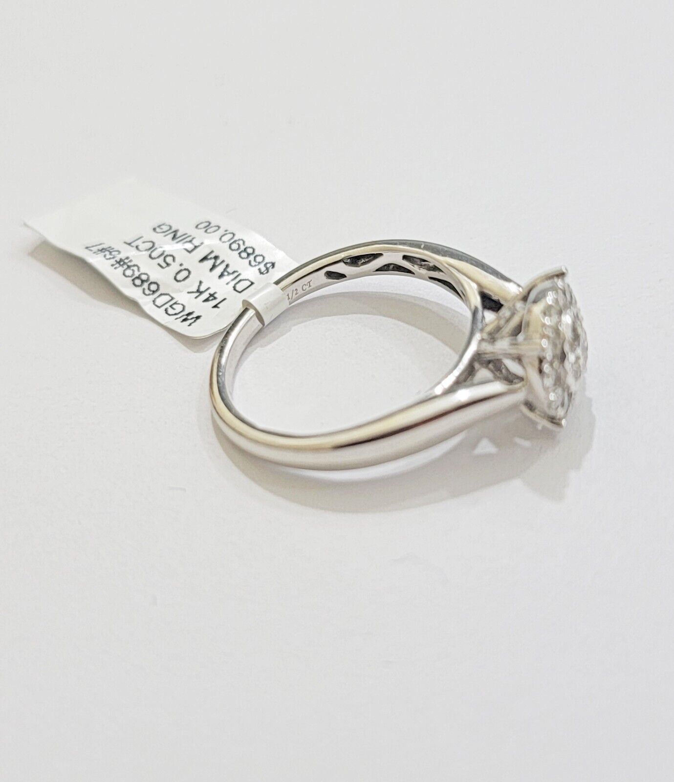 14k Yellow Gold Ladies Diamond Ring Wedding Engagement Women Solid Band REAL - GoldenlinQ