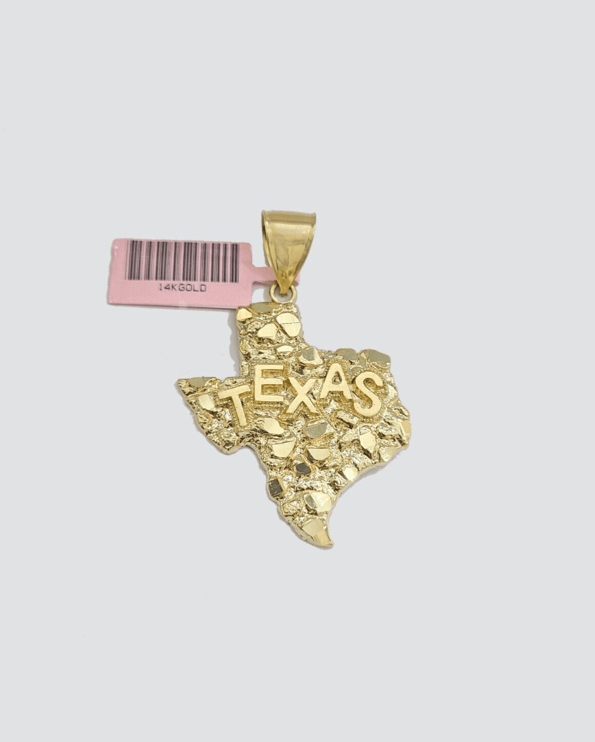 14k Yellow Gold Miami Cuban Chain 26 Inch Necklace Texas Map Charm Pendant Real - GoldenlinQ