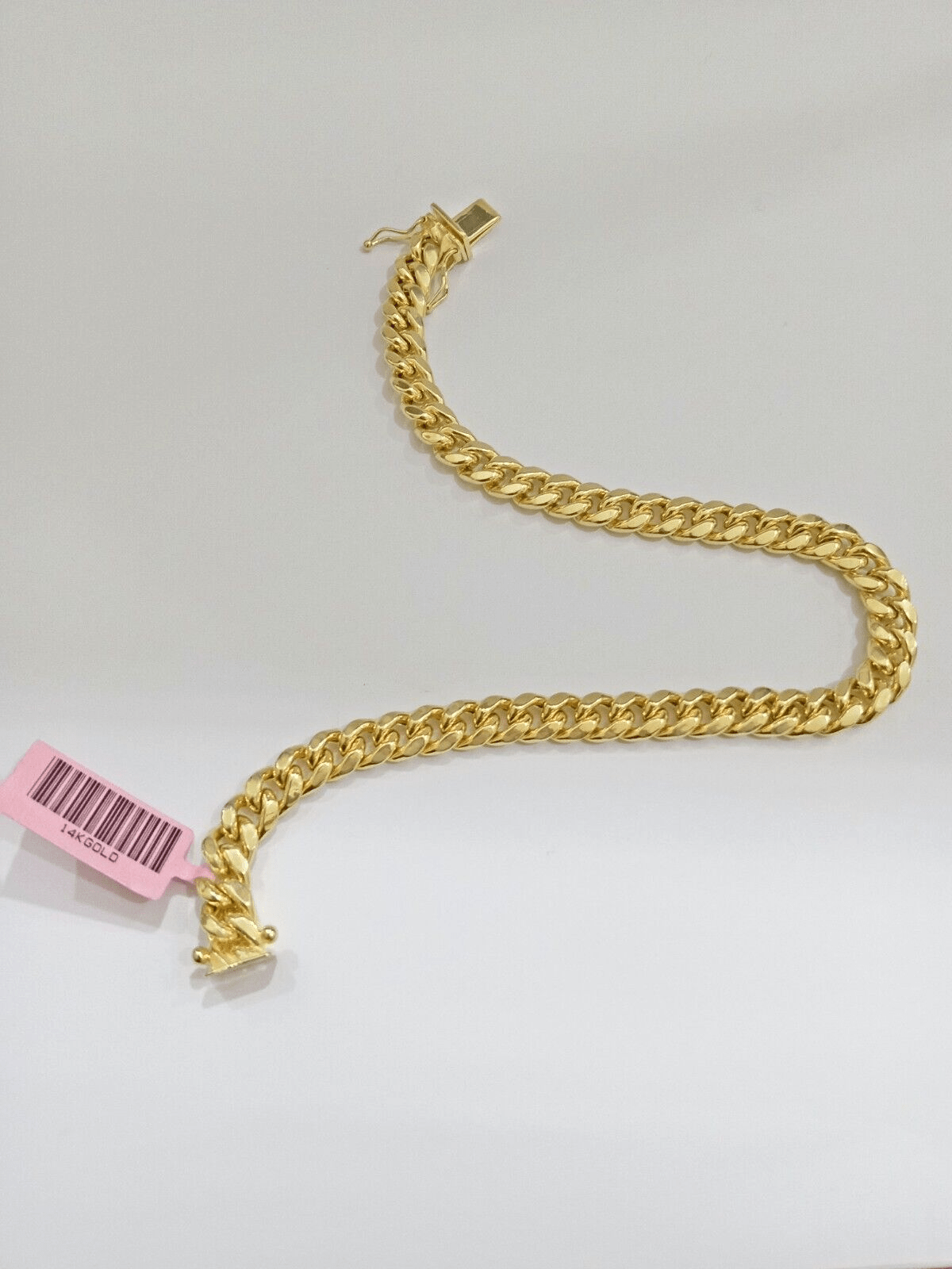 14k Yellow Gold Miami Cuban Link Bracelet 9 inch 7mm Real Mens & Ladies Box Lock - GoldenlinQ