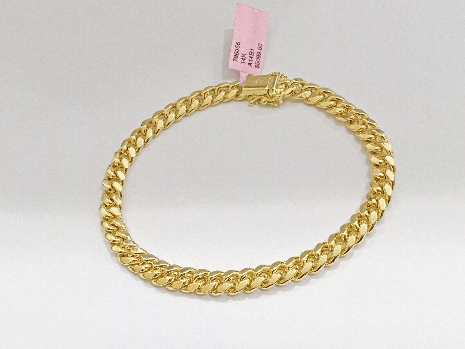 14k Yellow Gold Miami Cuban Link Bracelet 9 inch 7mm Real Mens & Ladies Box Lock - GoldenlinQ