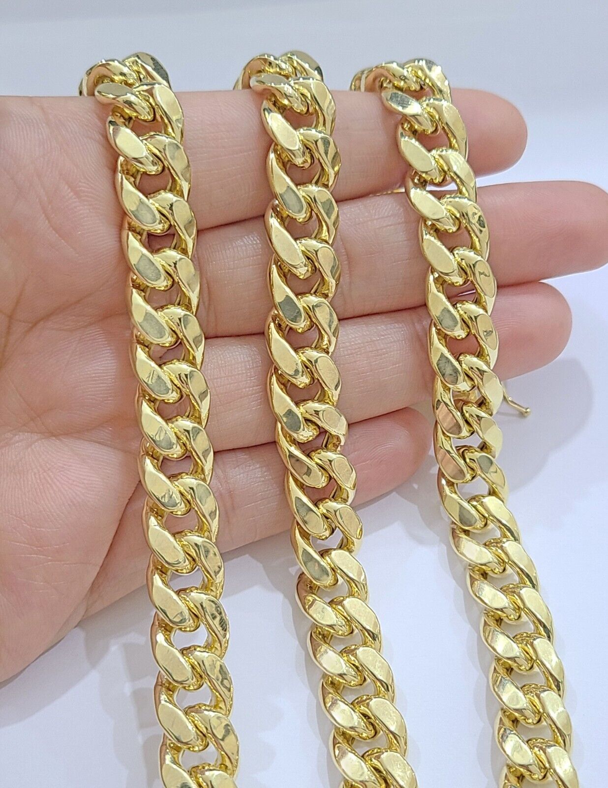 14k Yellow Gold Miami Cuban Link Chain 11mm 22" Necklace Box Lock Real - GoldenlinQ