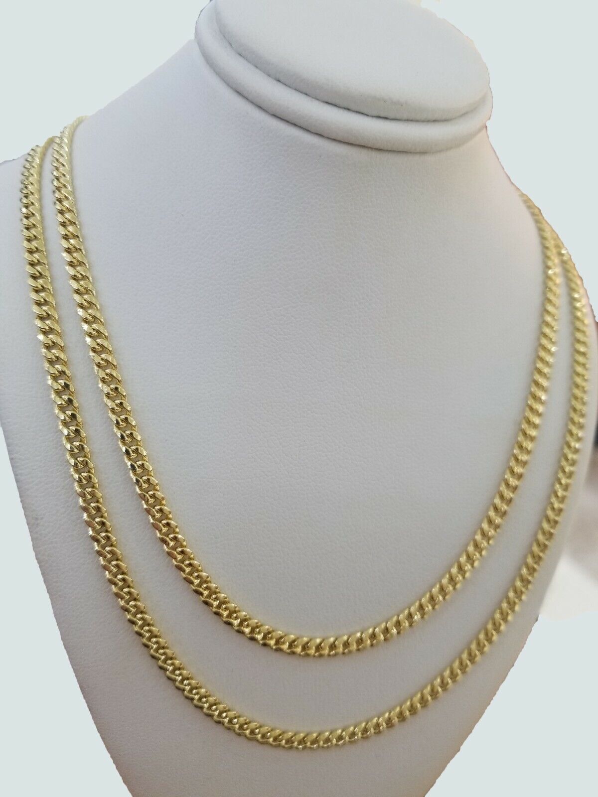 14k Yellow Gold Miami cuban Link Chain 3.5mm Necklace 24" Men Women , REAL 14KT - GoldenlinQ