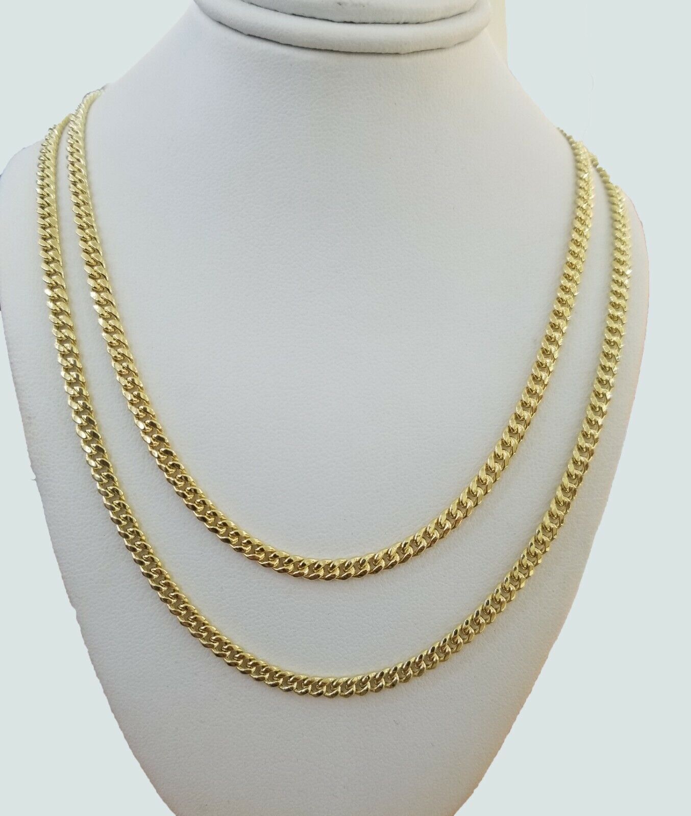 14k Yellow Gold Miami cuban Link Chain 3.5mm Necklace 24" Men Women , REAL 14KT - GoldenlinQ