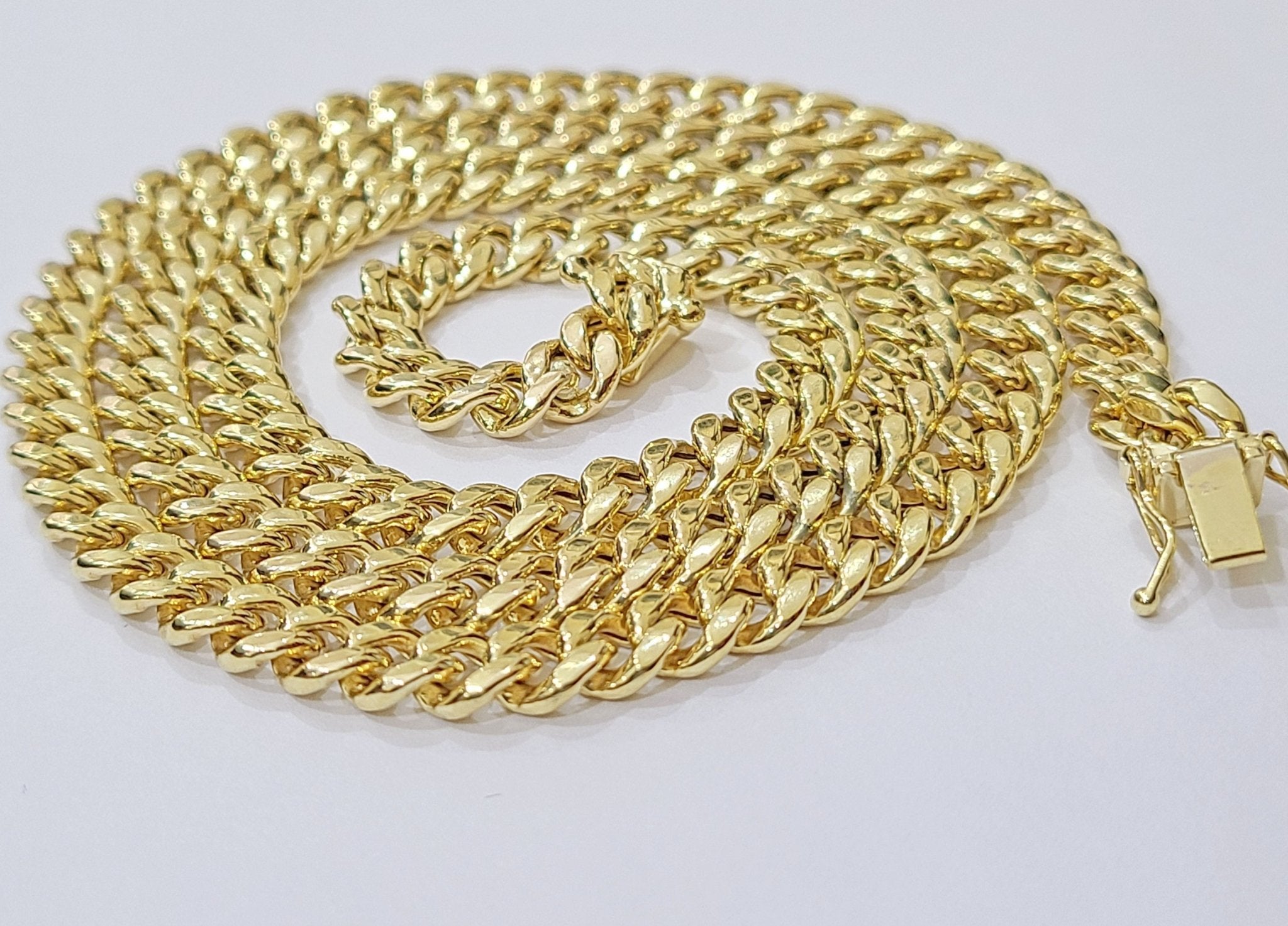 14k Yellow Gold Miami Cuban Link Chain 6mm 22" Necklace Box Lock Choker REAL