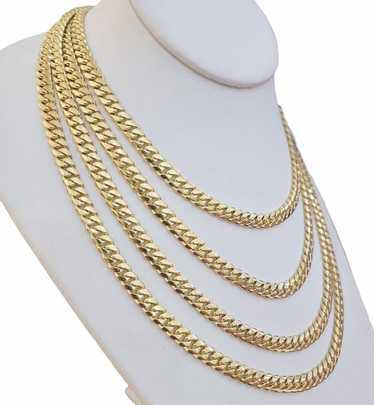 14k Yellow Gold Miami Cuban Link Chain 7mm 24" Necklace Box Lock REAL - GoldenlinQ