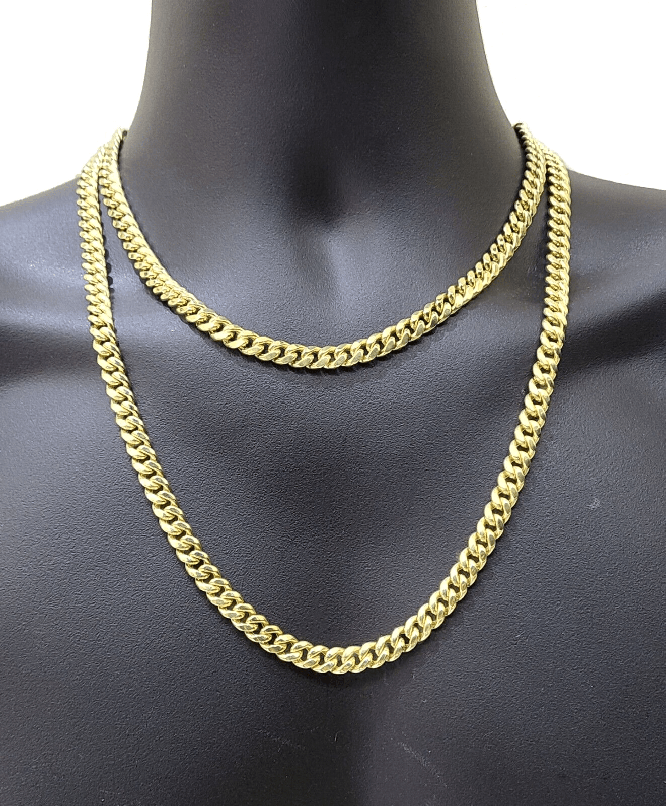 14k Yellow Gold Miami Cuban Link Chain 8mm 18" Necklace Box Lock Choker Real - GoldenlinQ