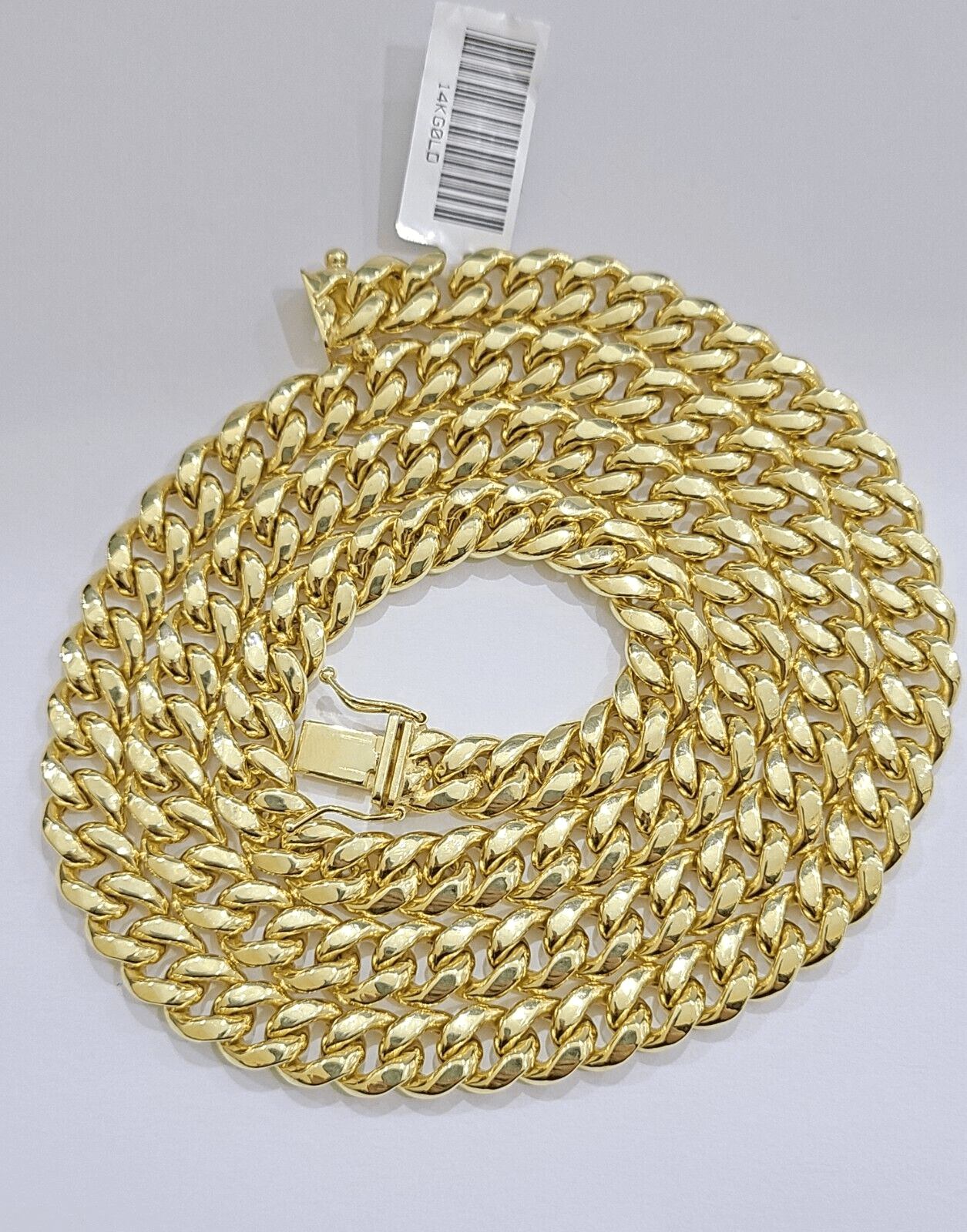 14k Yellow Gold Miami Cuban Link Chain 8mm 20" Necklace Box Lock REAL - GoldenlinQ