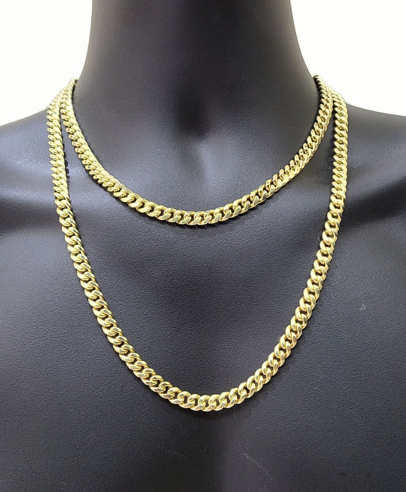 14k Yellow Gold Miami Cuban Link Chain 8mm 22" Necklace Box Lock Real - GoldenlinQ