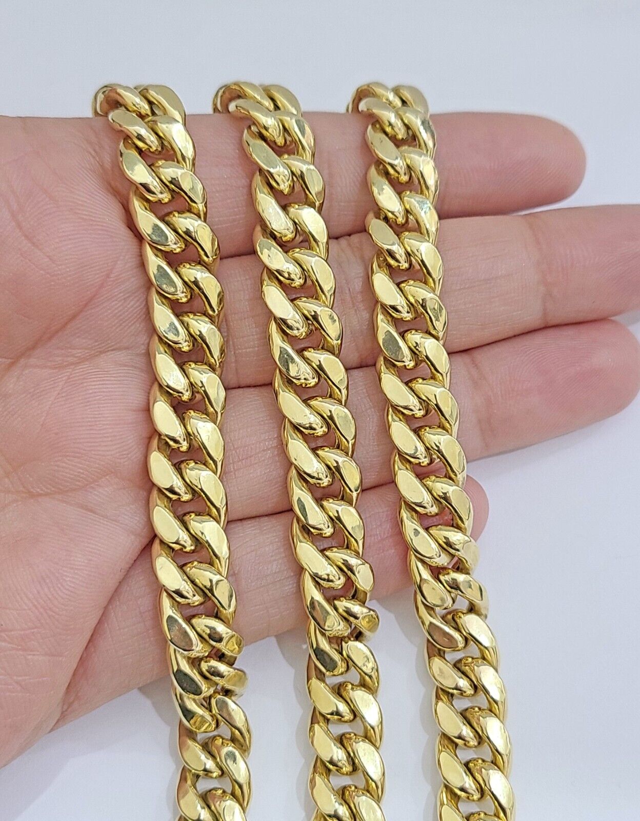 14k Yellow Gold Miami Cuban Link Chain 9mm 30" Necklace Box Lock Real 14kt - GoldenlinQ