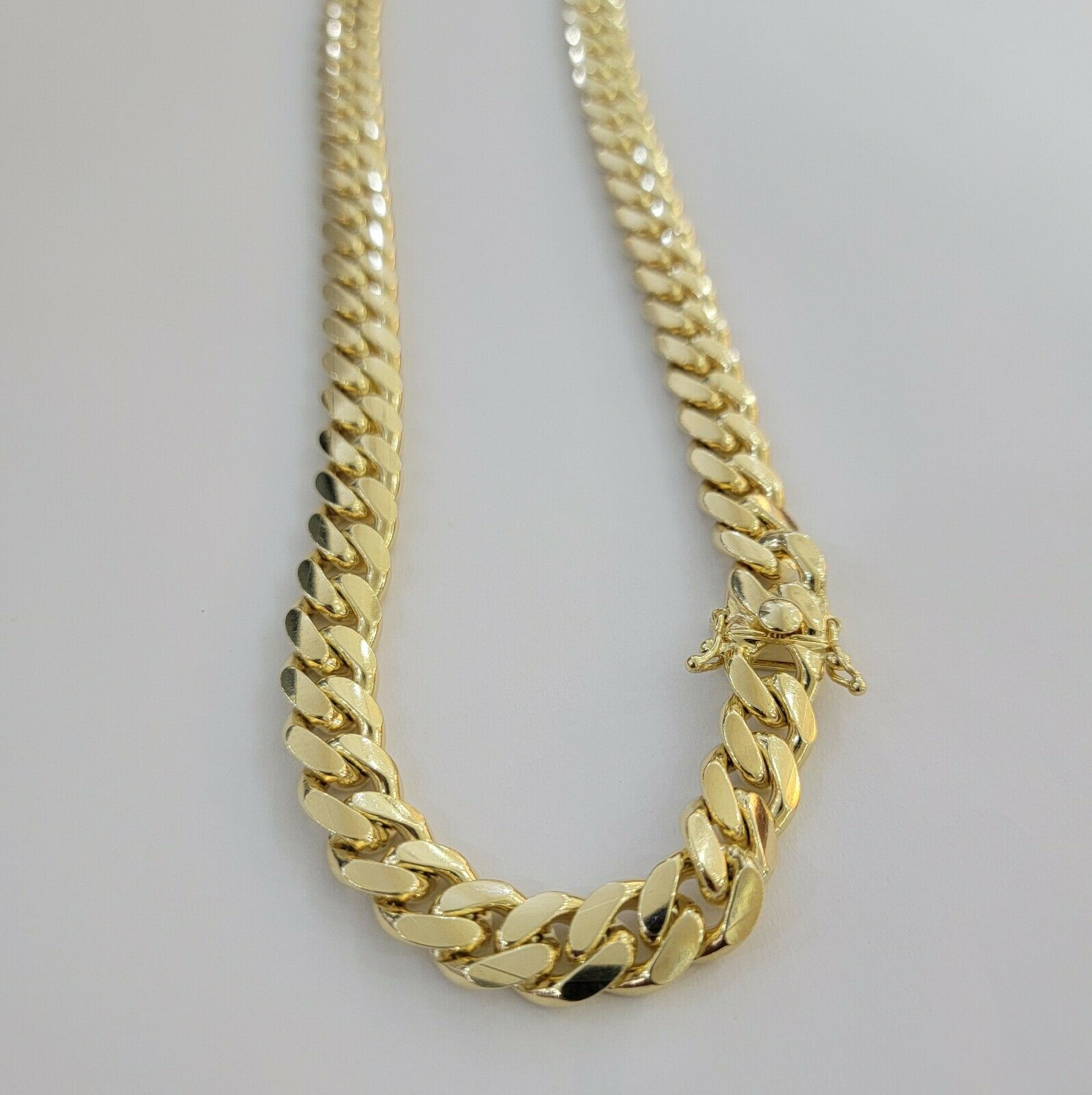 14k Yellow Gold Miami Cuban Link Chain Necklace 7mm 24" Men's Real 14kt SOLID - GoldenlinQ