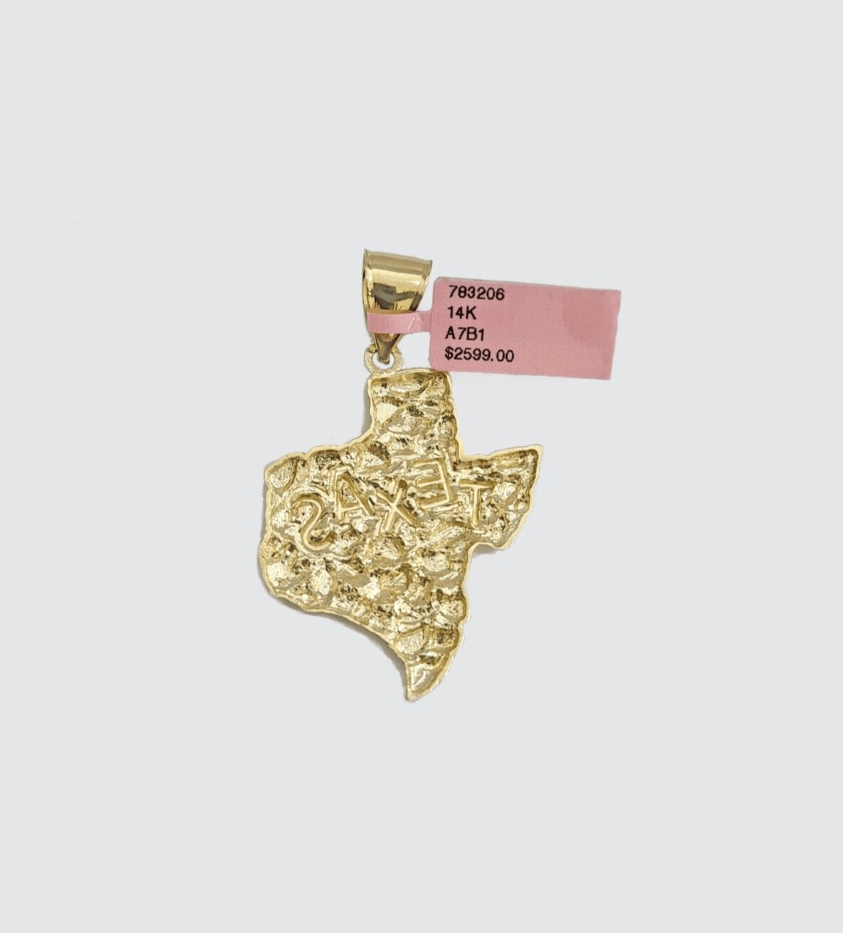 14k Yellow Gold Rope Chain 20'' Inch Necklace Texas Map Charm Pendant Real 14kt - GoldenlinQ