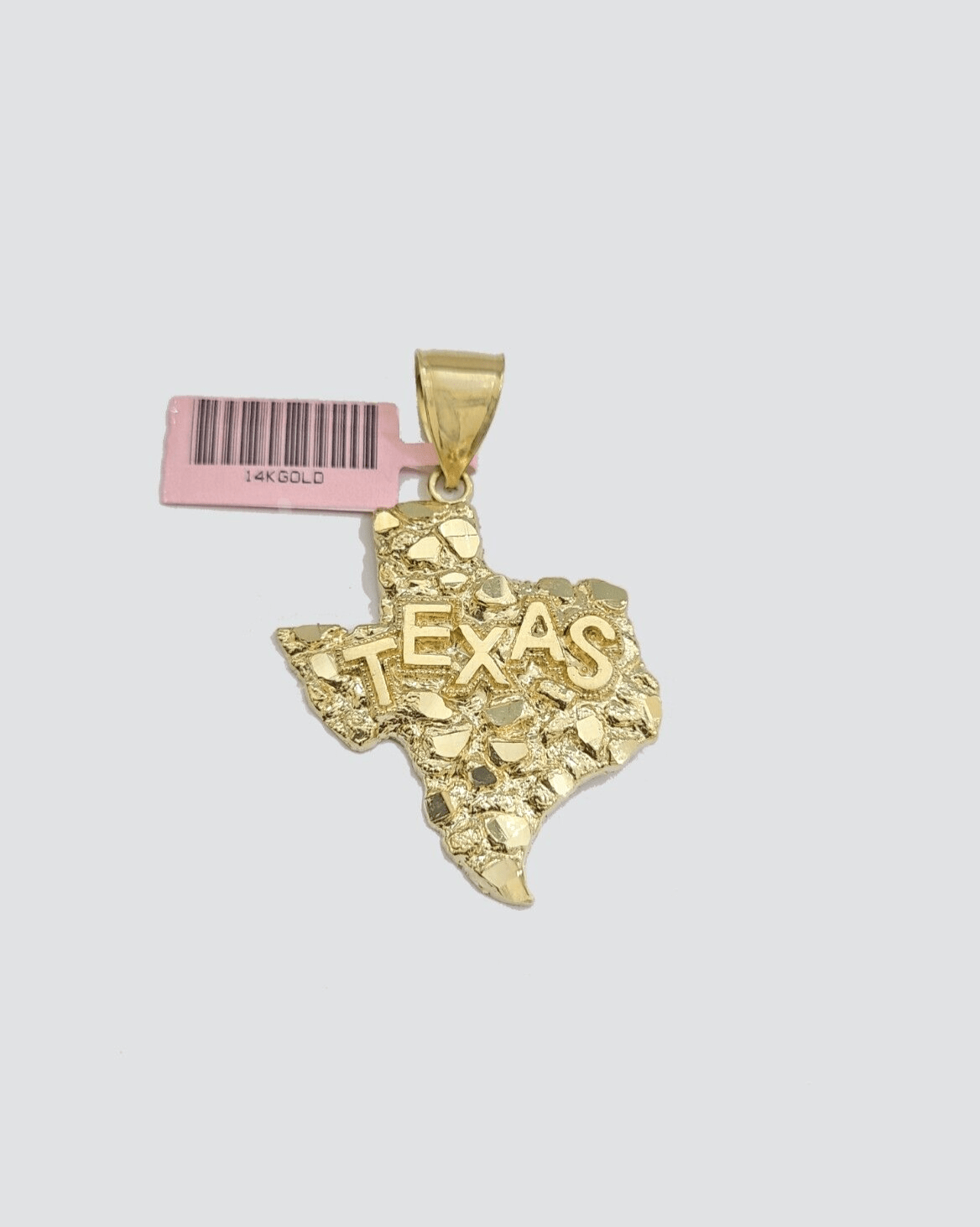 14k Yellow Gold Rope Chain 22'' Inch Necklace Texas Map Charm Pendant Real 14kt - GoldenlinQ