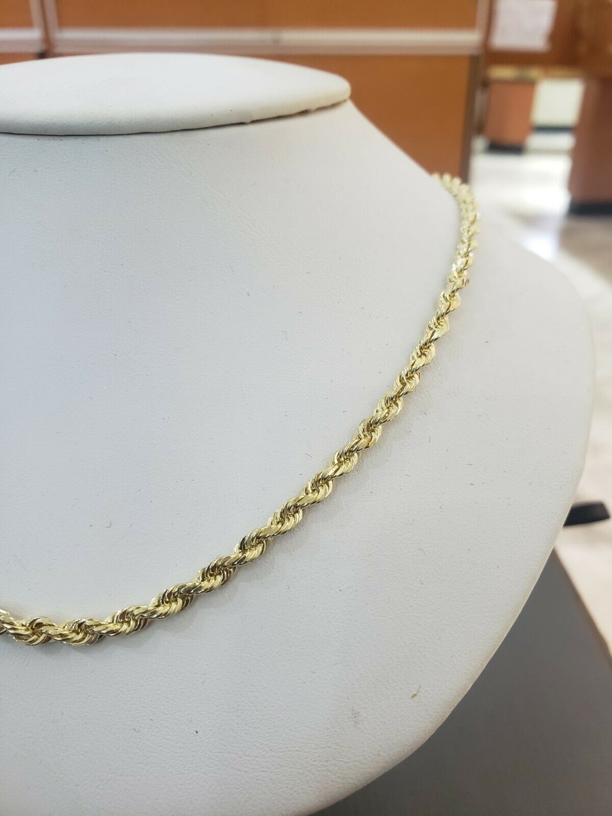 14K Yellow Gold Solid Chain Necklace 18" - 28" 3mm Diamond Cut REAL 14kt Men Women - GoldenlinQ