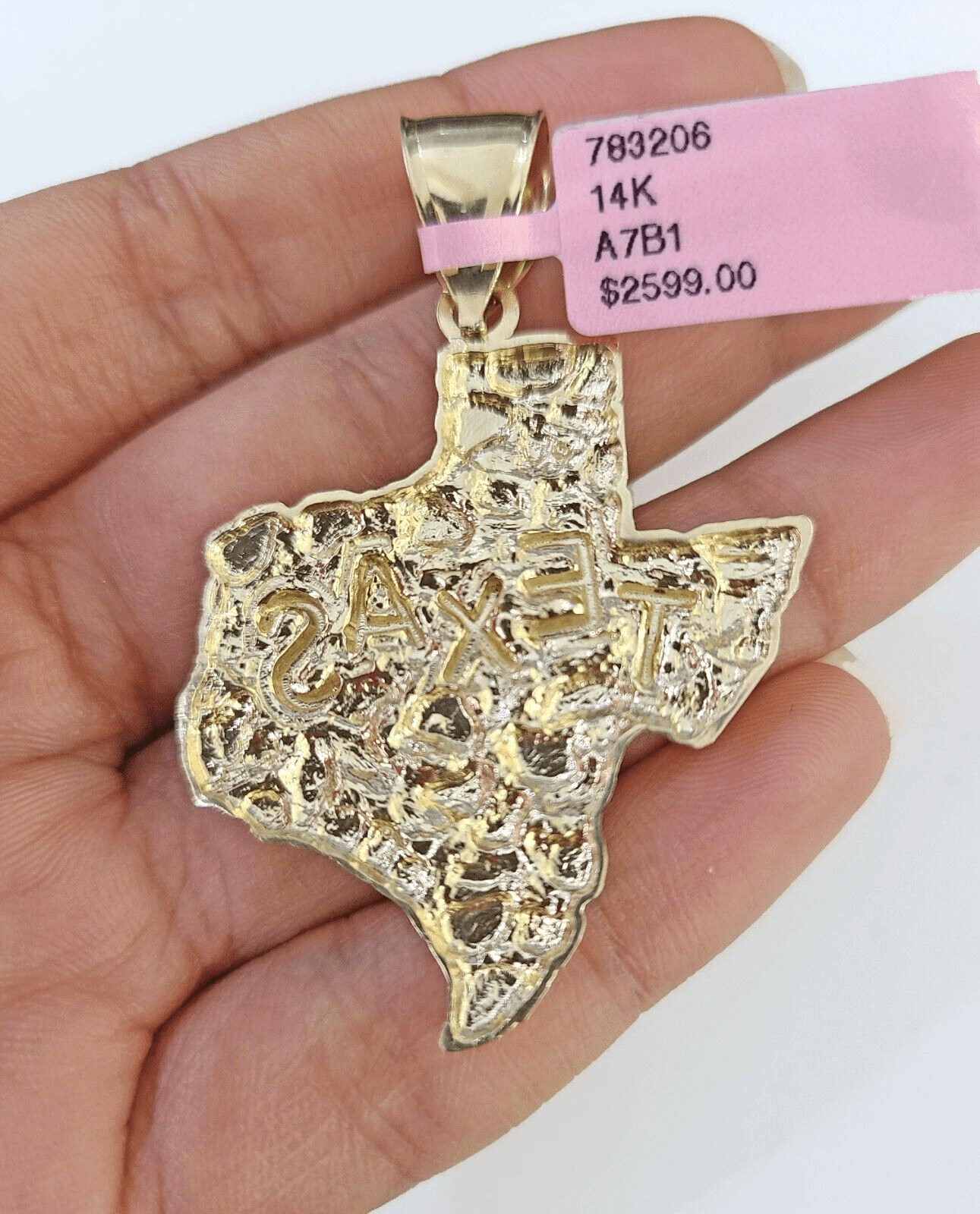 14k Yellow Gold Texas Map Charm / Pendant Real 14k Gold State Maps - GoldenlinQ