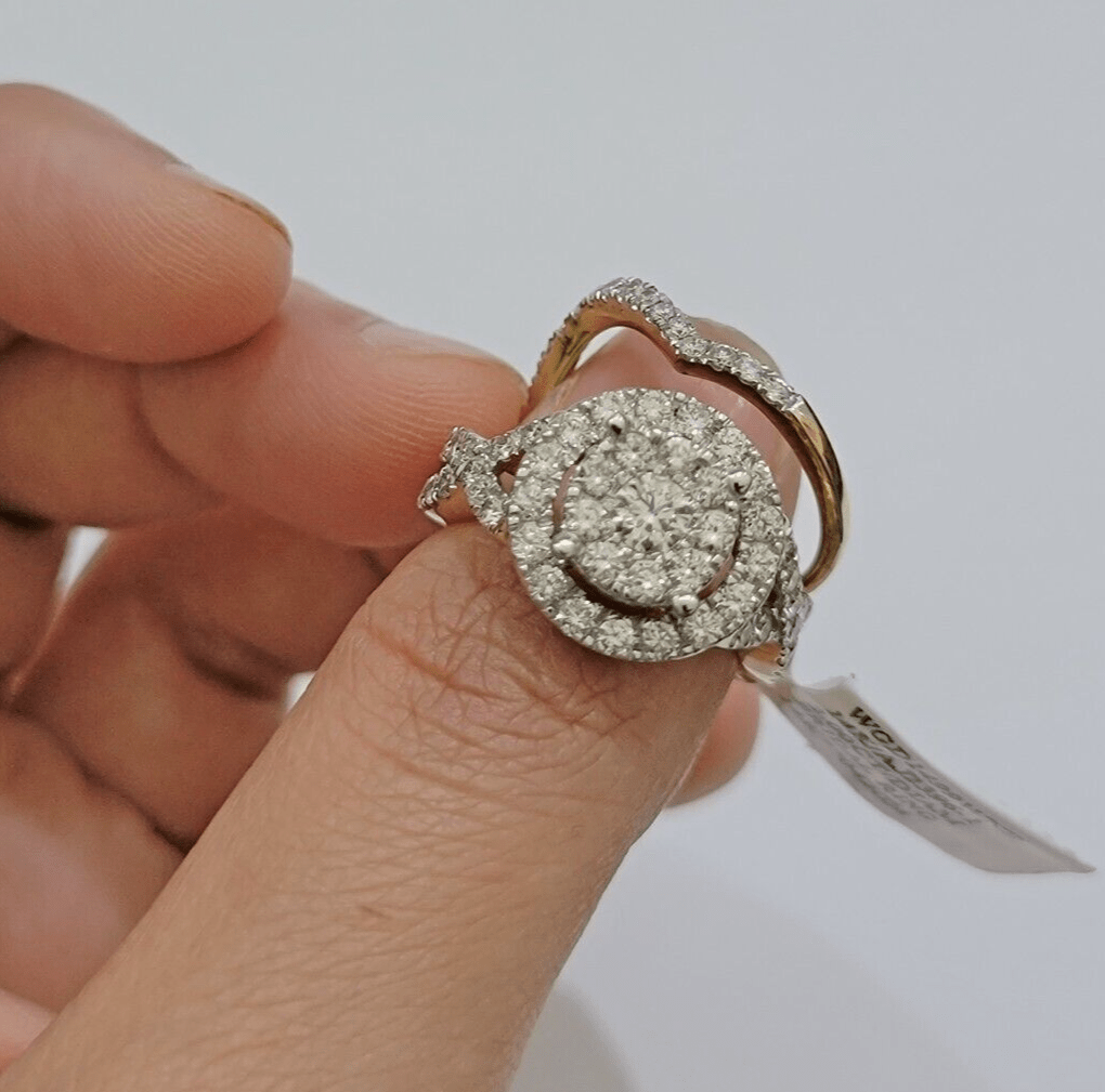 14kt Yellow Gold 2CT Diamond Ring Band Ladies Bridal Set Wedding Engagement SALE - GoldenlinQ