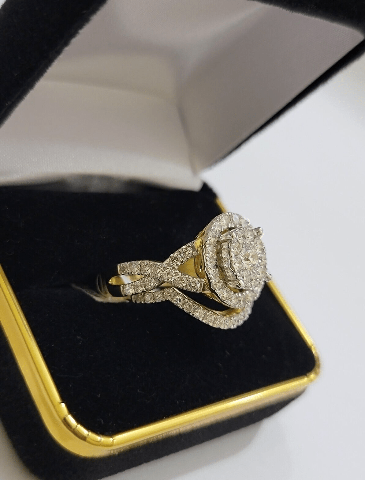 14kt Yellow Gold 2CT Diamond Ring Band Ladies Bridal Set Wedding Engagement SALE - GoldenlinQ