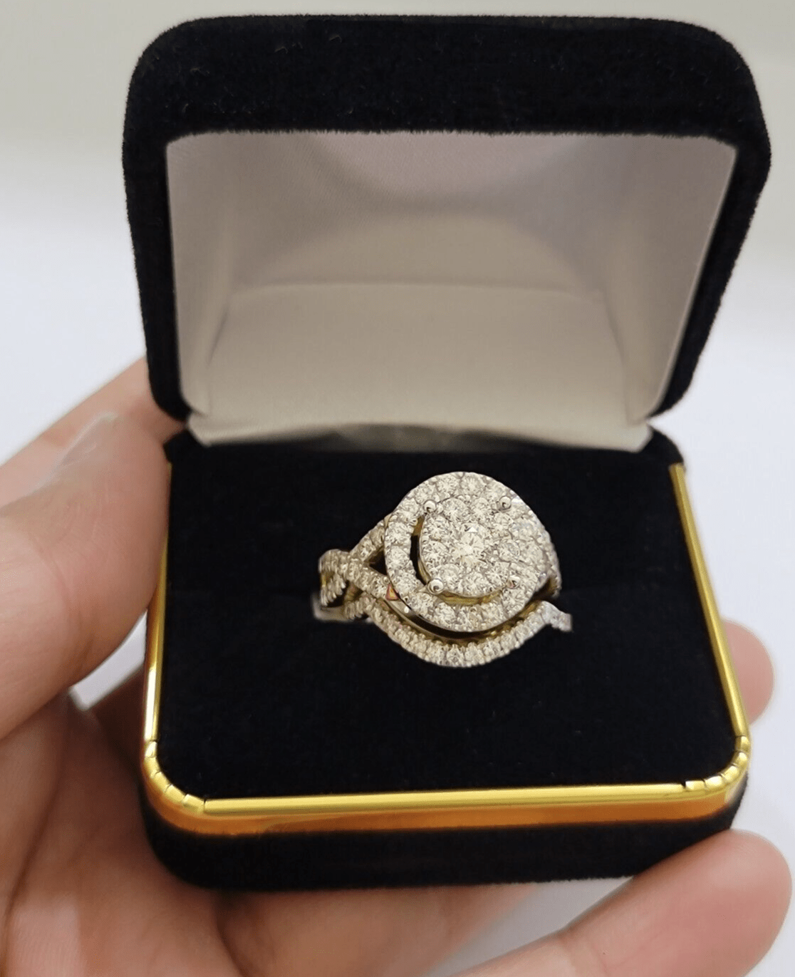 14kt Yellow Gold 2CT Diamond Ring Band Ladies Bridal Set Wedding Engagement SALE - GoldenlinQ