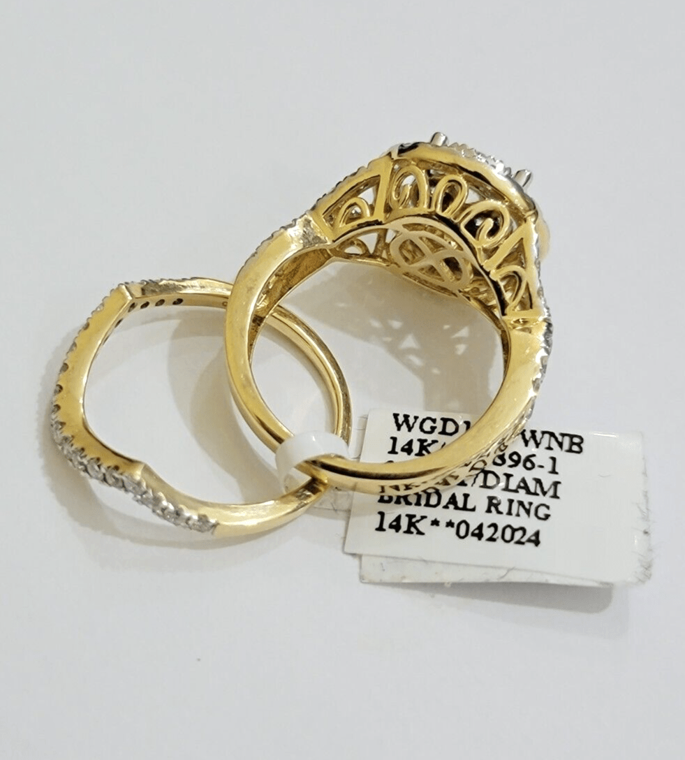 14kt Yellow Gold 2CT Diamond Ring Band Ladies Bridal Set Wedding Engagement SALE - GoldenlinQ